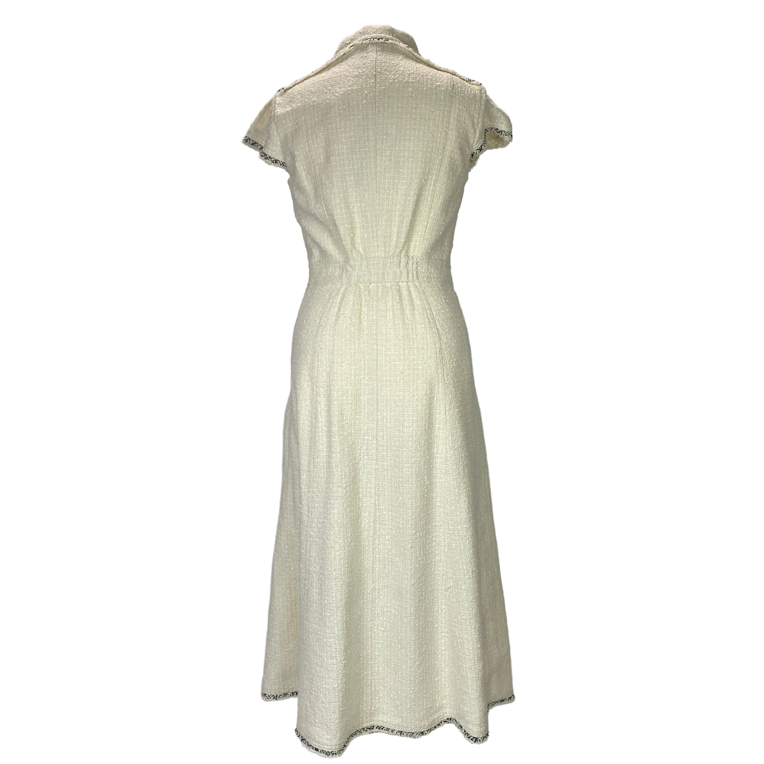 Me&Em New £325 Ivory & Black Asymmetric Tweed Dress M