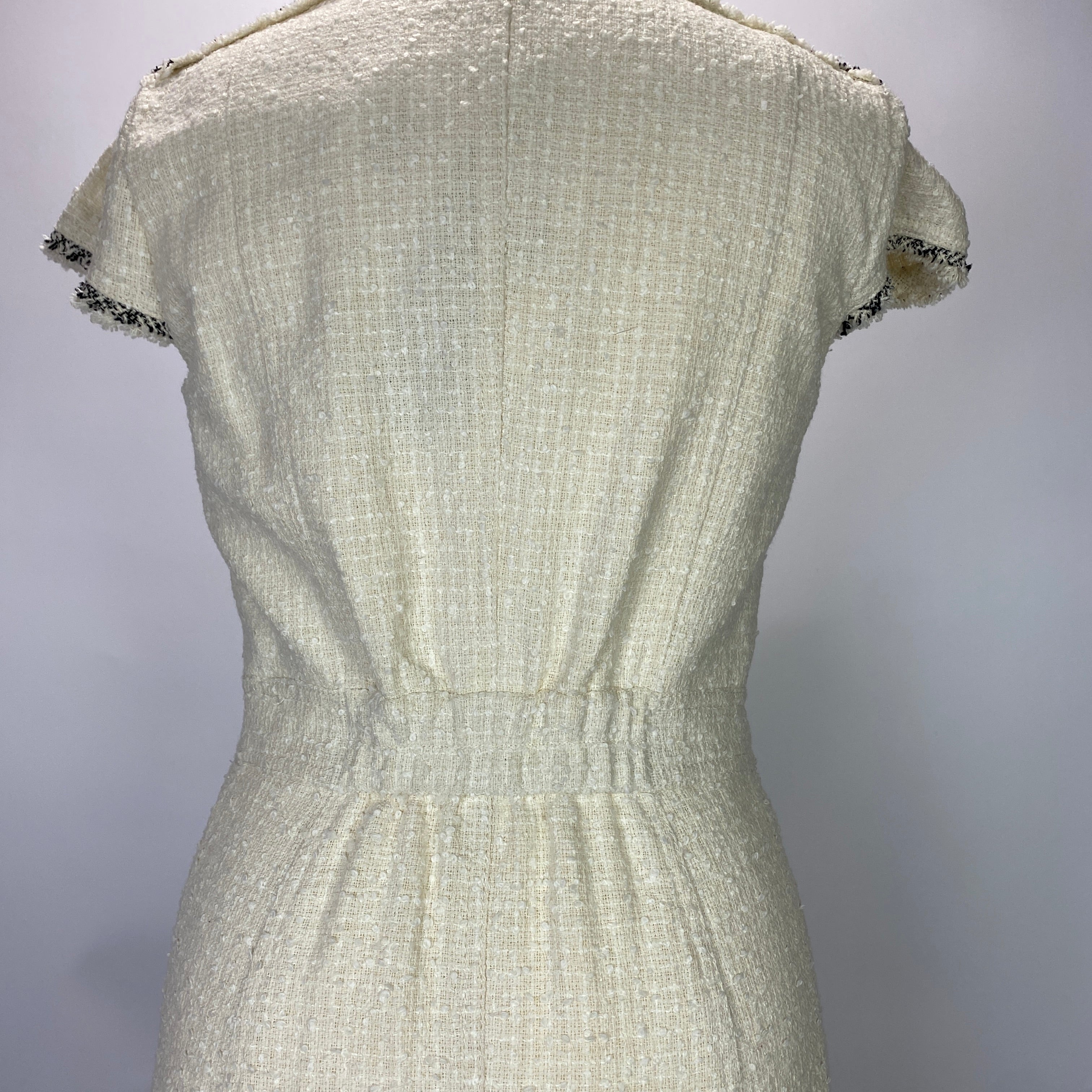 Me&Em New £325 Ivory & Black Asymmetric Tweed Dress M