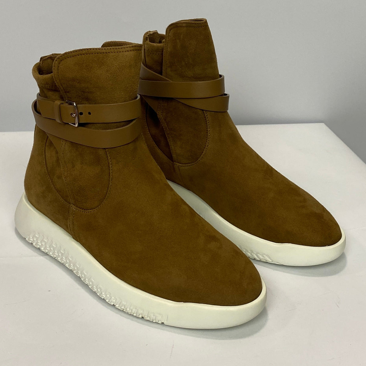 Hermes  £980 Smoked Brown Vici Agneau Suede Boots 36.5