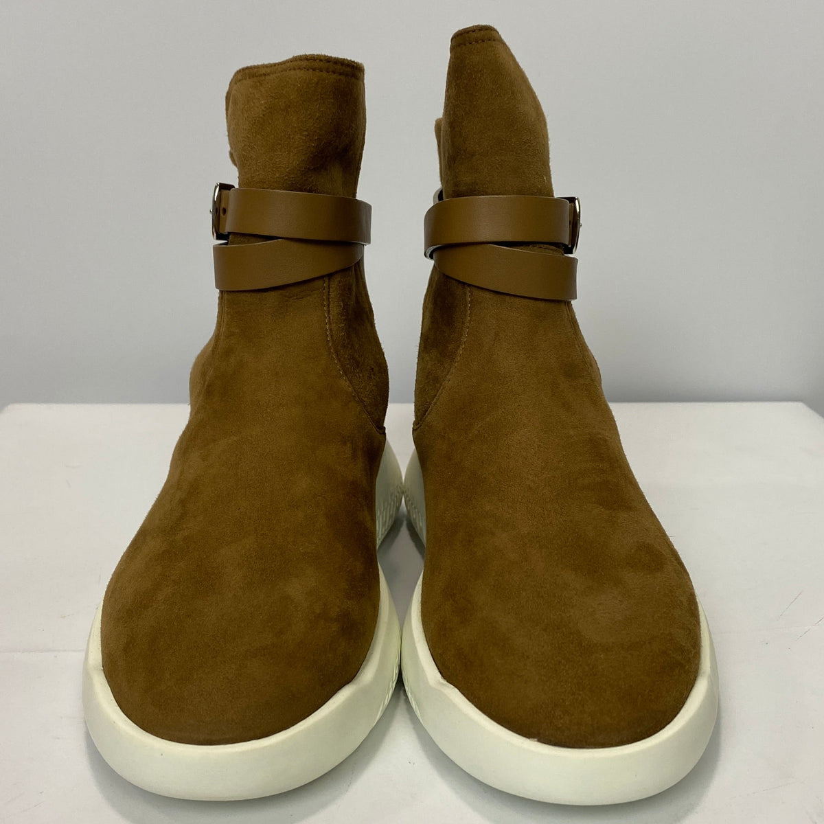 Hermes  £980 Smoked Brown Vici Agneau Suede Boots 36.5