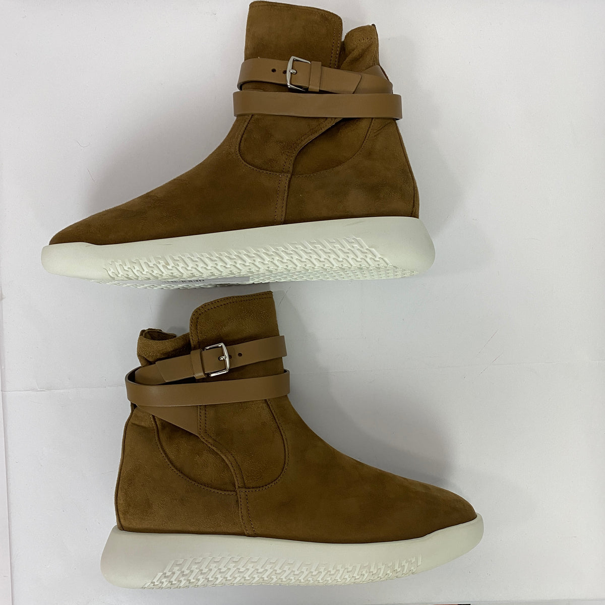 Hermes  £980 Smoked Brown Vici Agneau Suede Boots 36.5