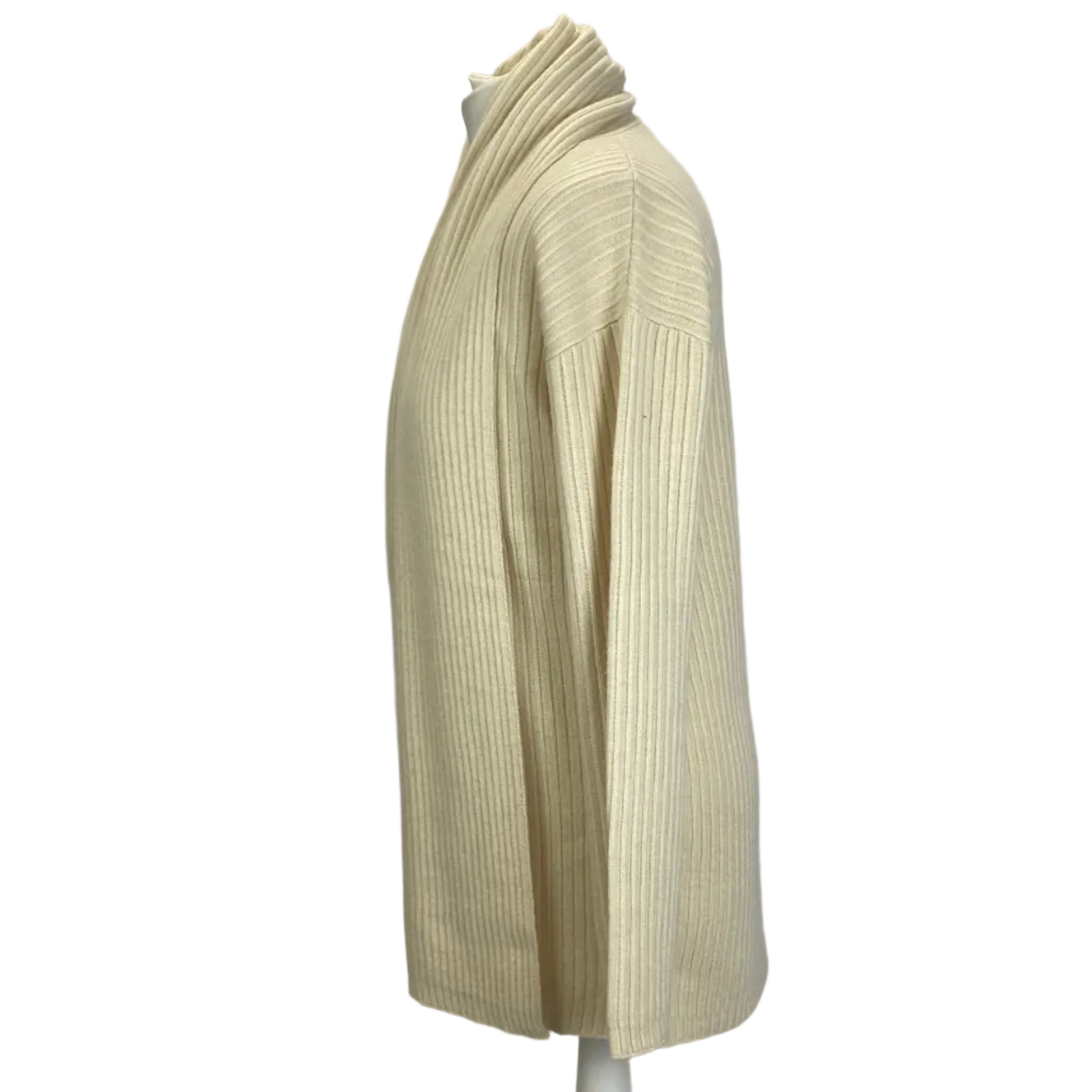 Theory Cream Rib Cashmere Oversized Cardigan S