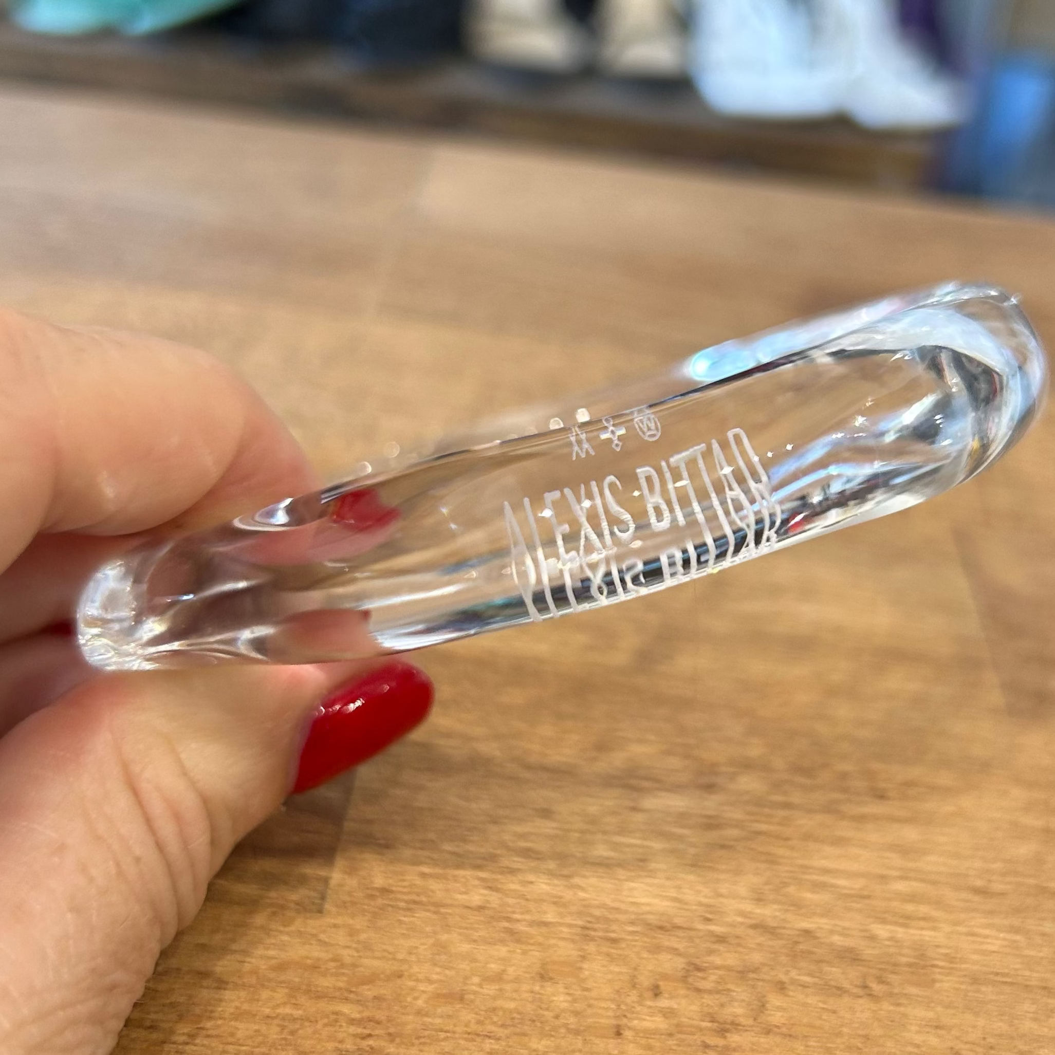 Alexis Bittar New Set of Two Clear Lucite Wave Bangles