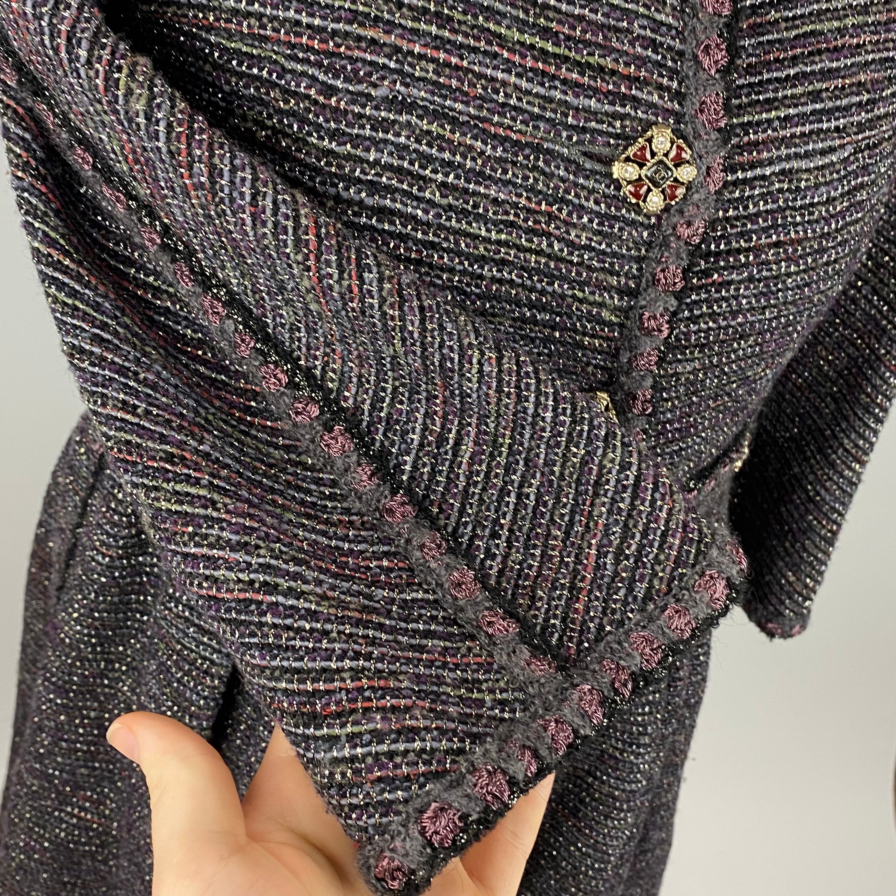 Chanel Fall 2011 Grey Damson & Silver Boucle Coatdress XS