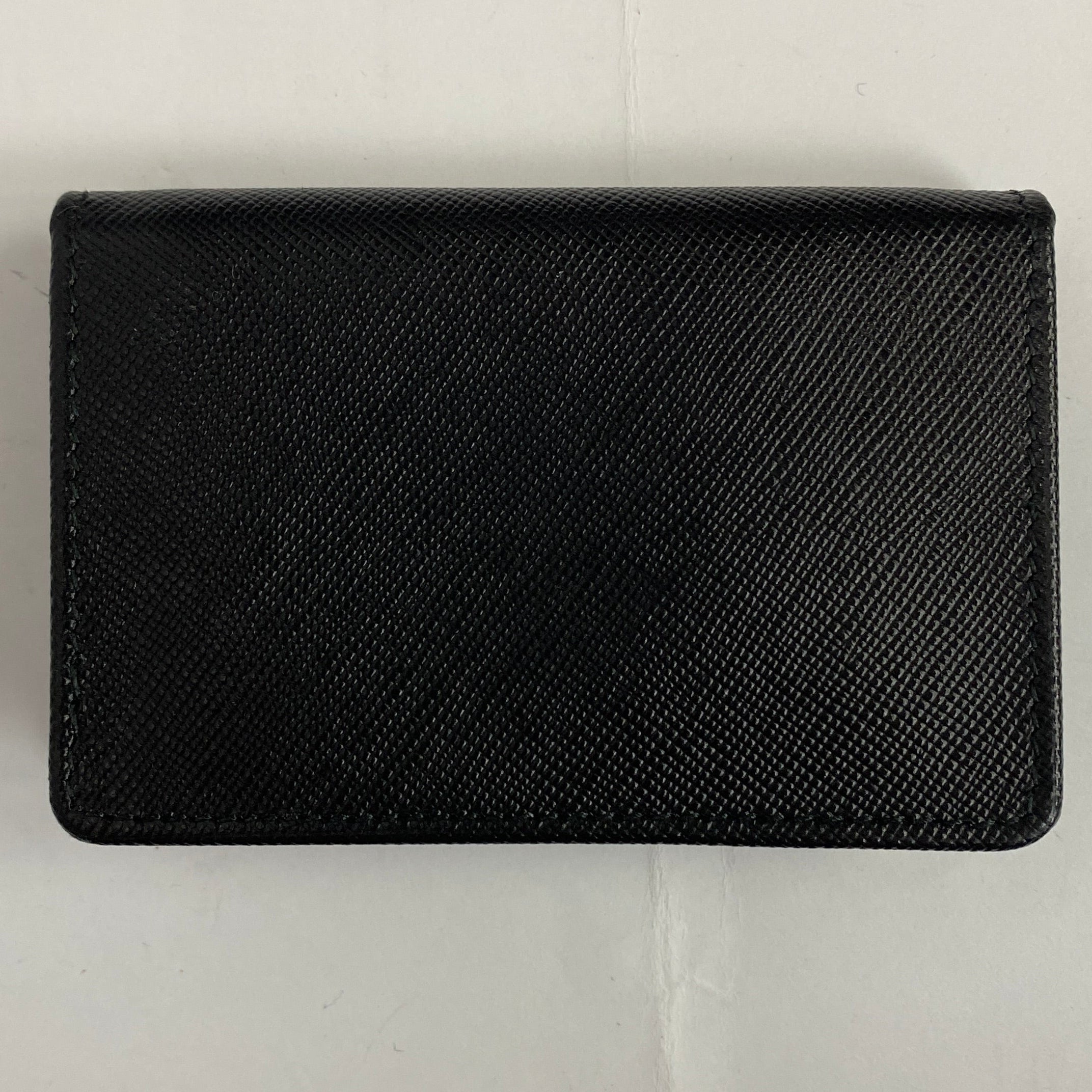 Prada Black Saffiano Leather Flap Cardholder