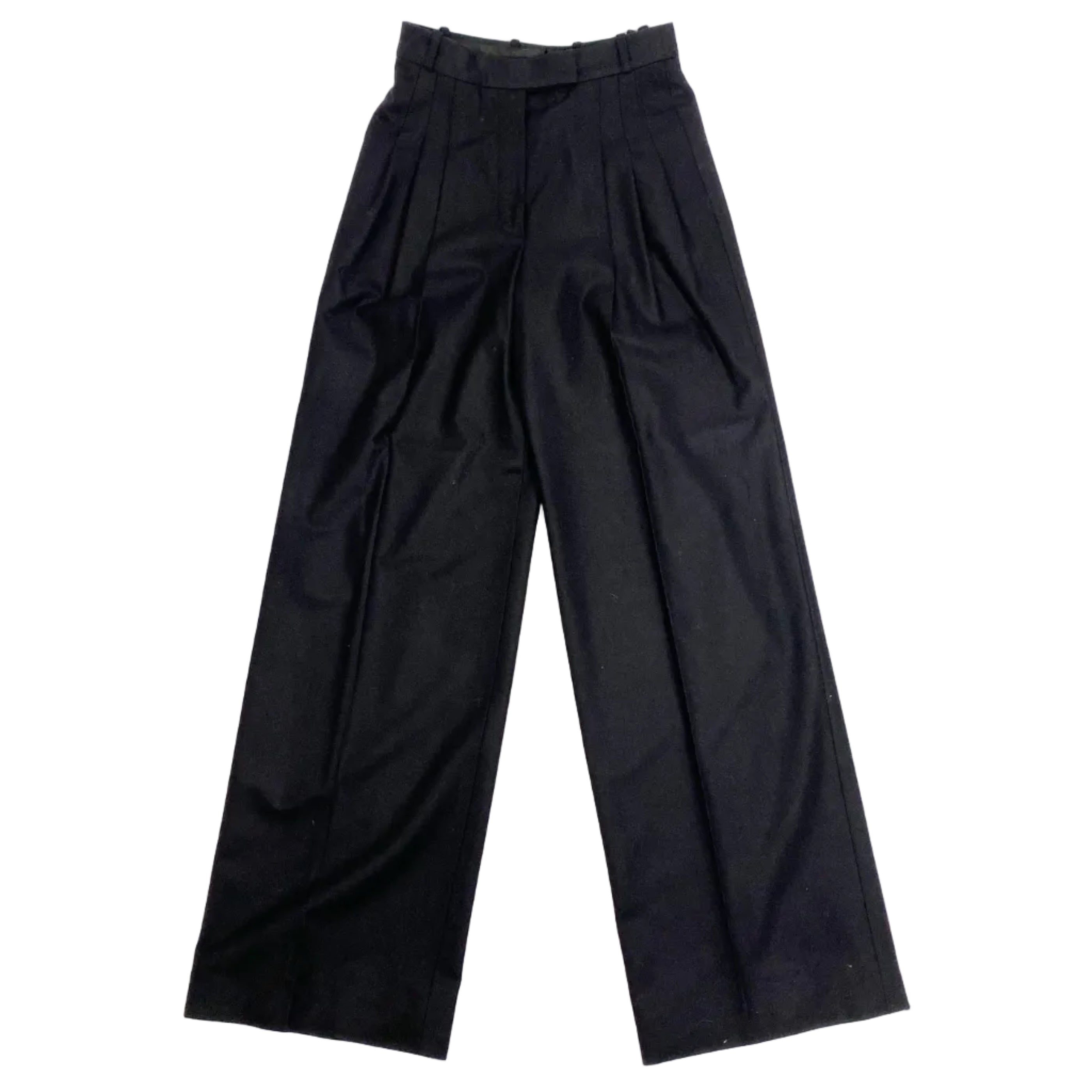 Chanel New Black Wool Wide Leg Trousers XS/S