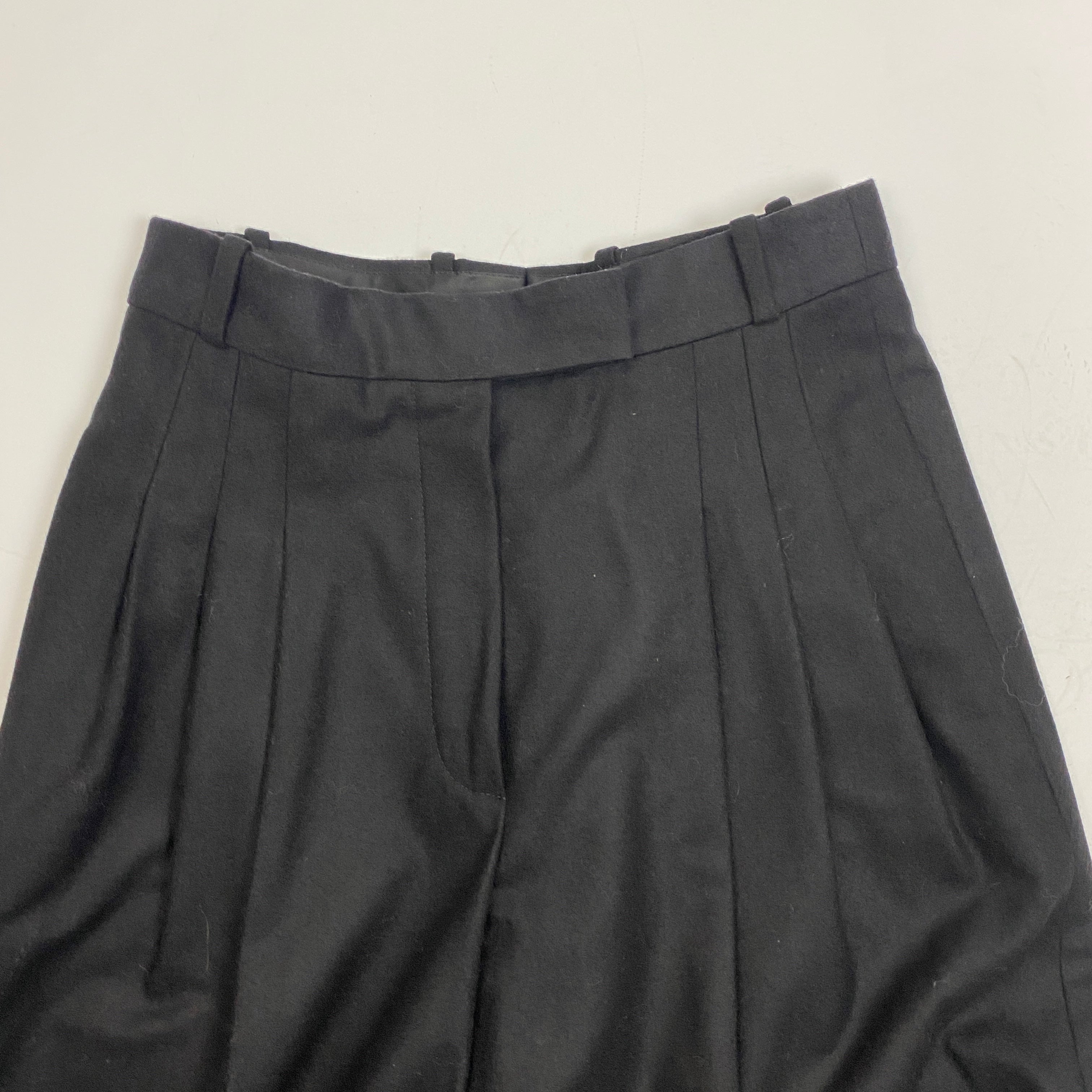 Chanel New Black Wool Wide Leg Trousers XS/S