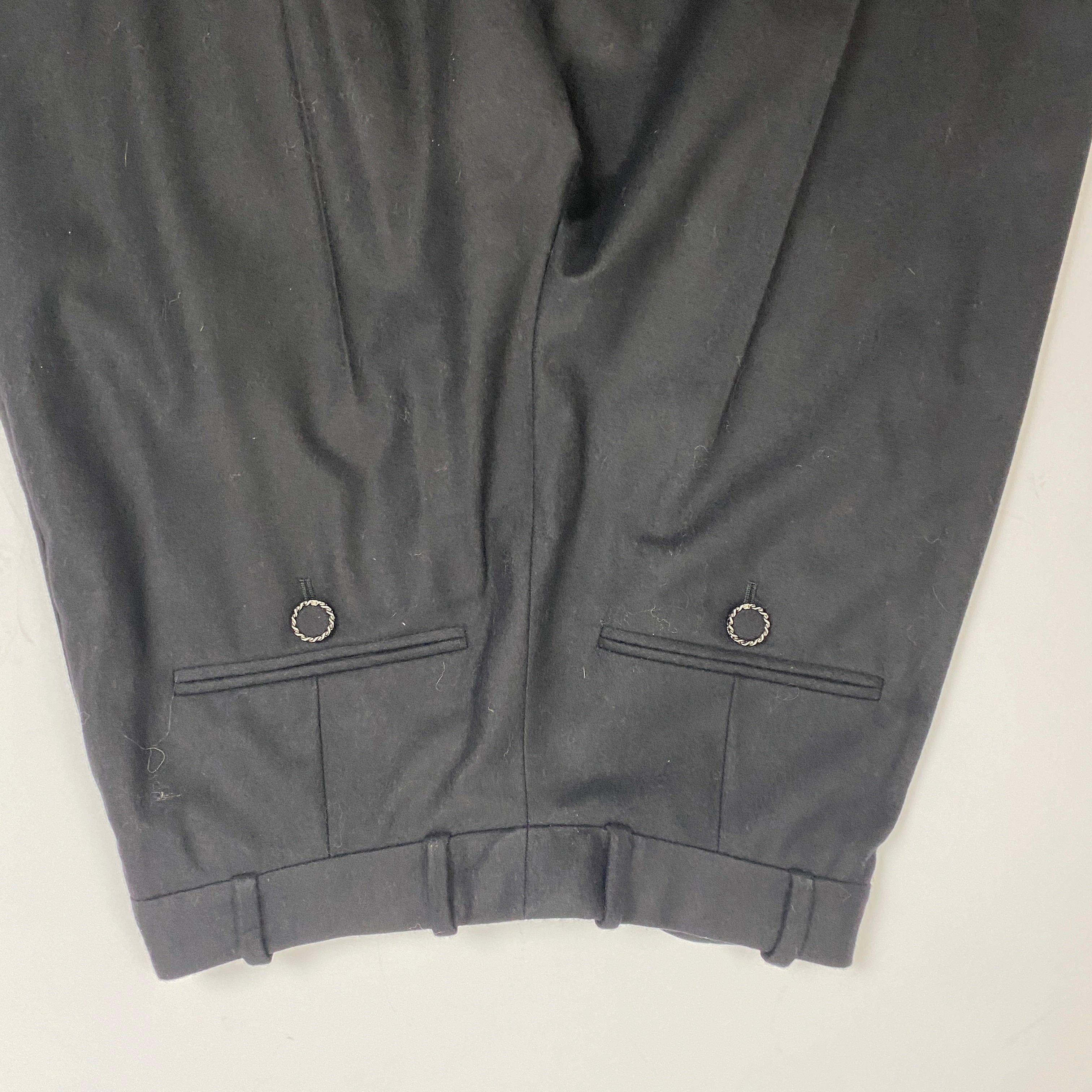 Chanel New Black Wool Wide Leg Trousers XS/S
