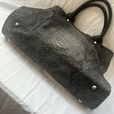Clio Goldbrenner Charcoal Python Tote Bag