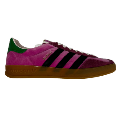 Gucci x Adidas Brand New Pink Velvet Gazelle Trainers UK7