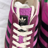 Gucci x Adidas Brand New Pink Velvet Gazelle Trainers UK7