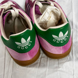 Gucci x Adidas Brand New Pink Velvet Gazelle Trainers UK7