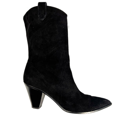 Aquazzura £780 Black Suede Boogie Cowboy Boots 40