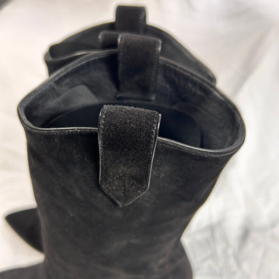 Aquazzura £780 Black Suede Boogie Cowboy Boots 40