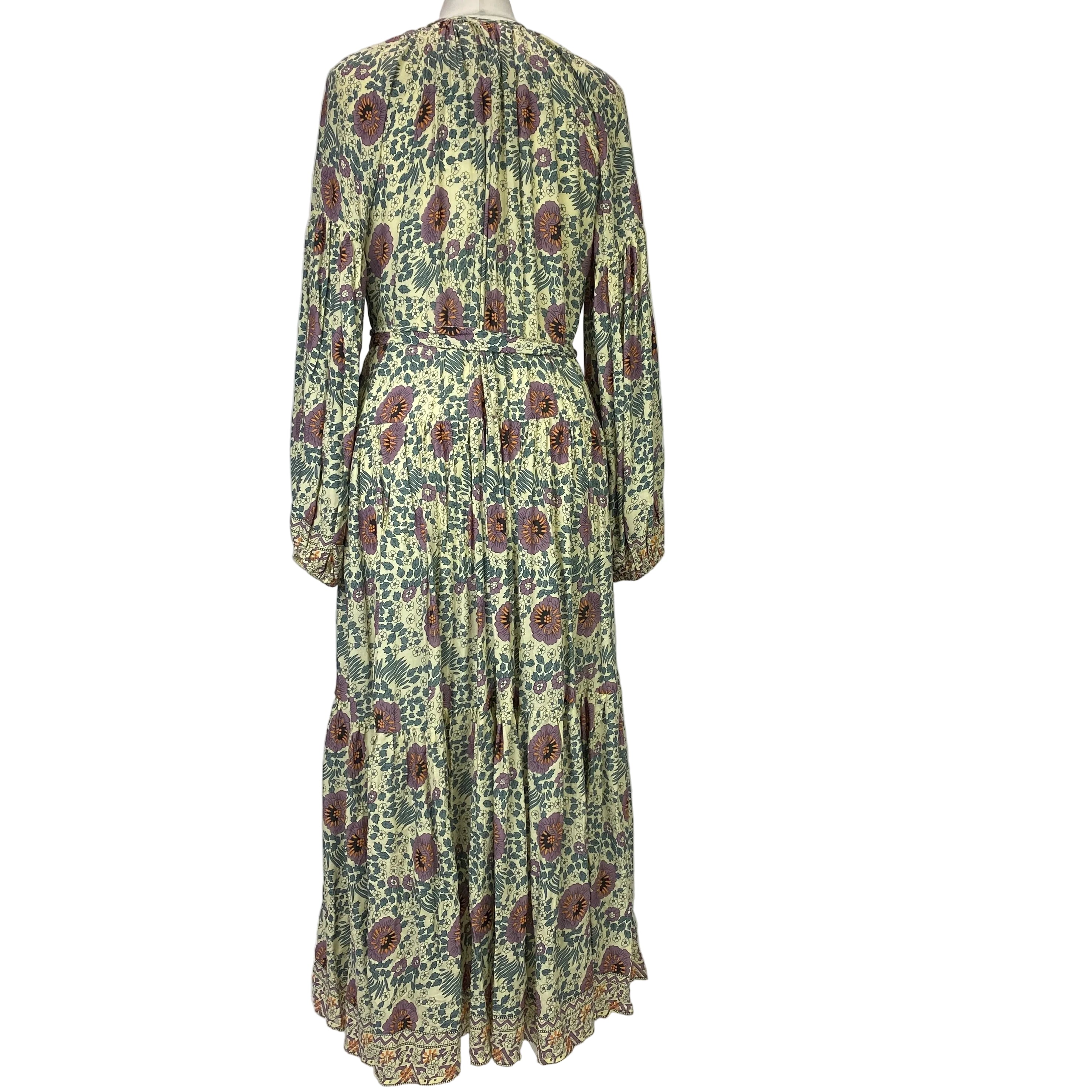 Natalie Martin New Vanilla & Mauve Floral Maxi Dress S