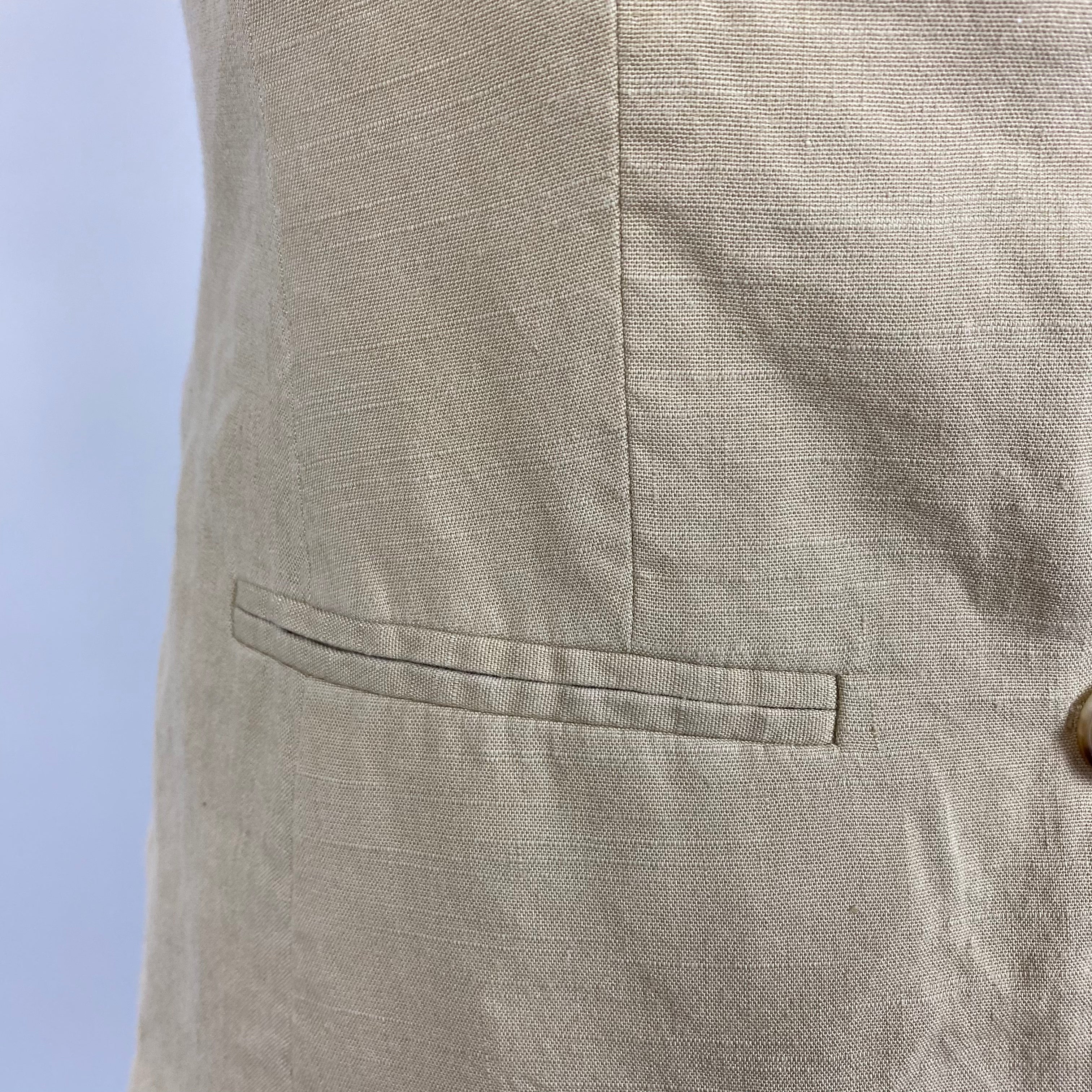 Veronica Beard £360 Sand Linen Mix Liff Waistcoat XXS