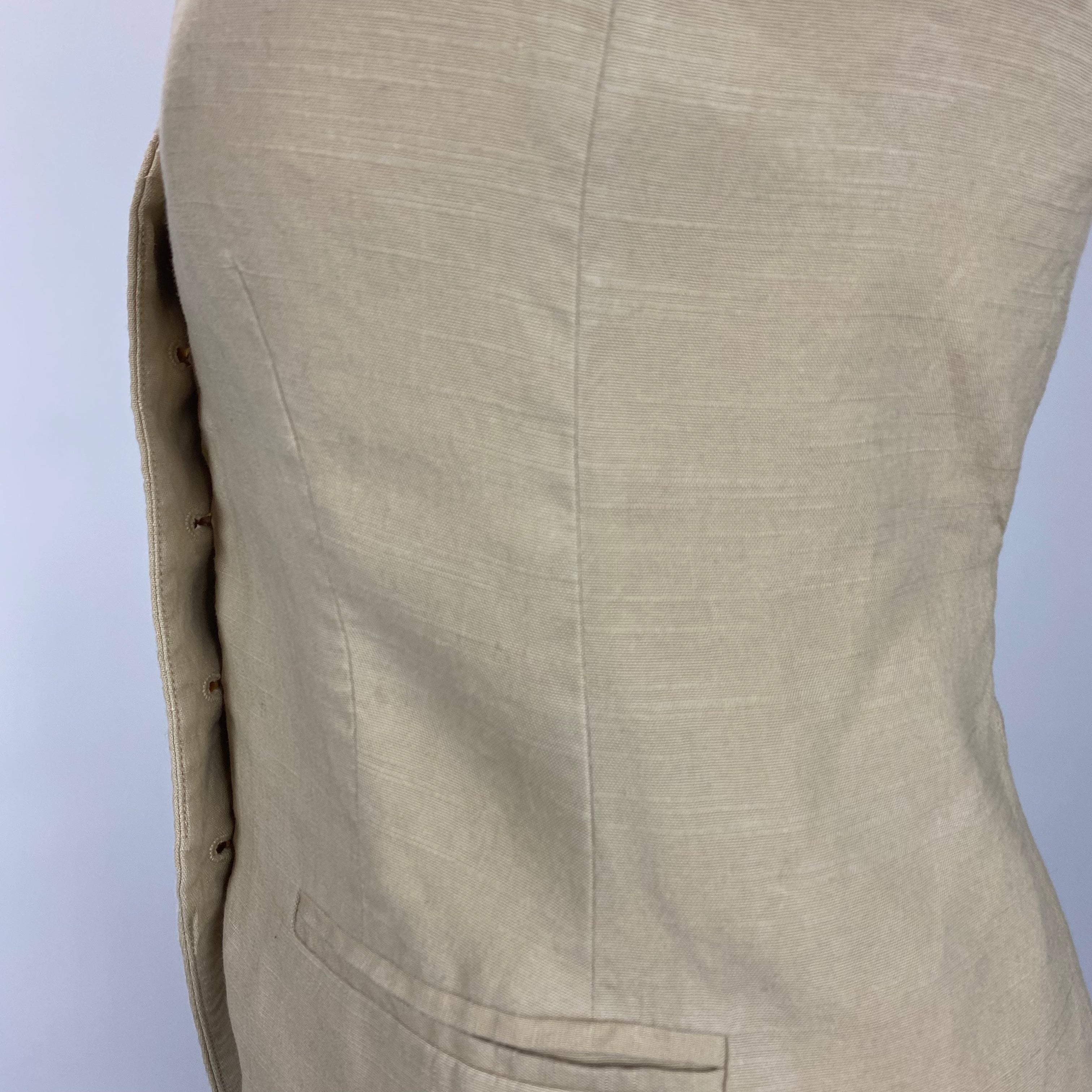 Veronica Beard £360 Sand Linen Mix Liff Waistcoat XXS