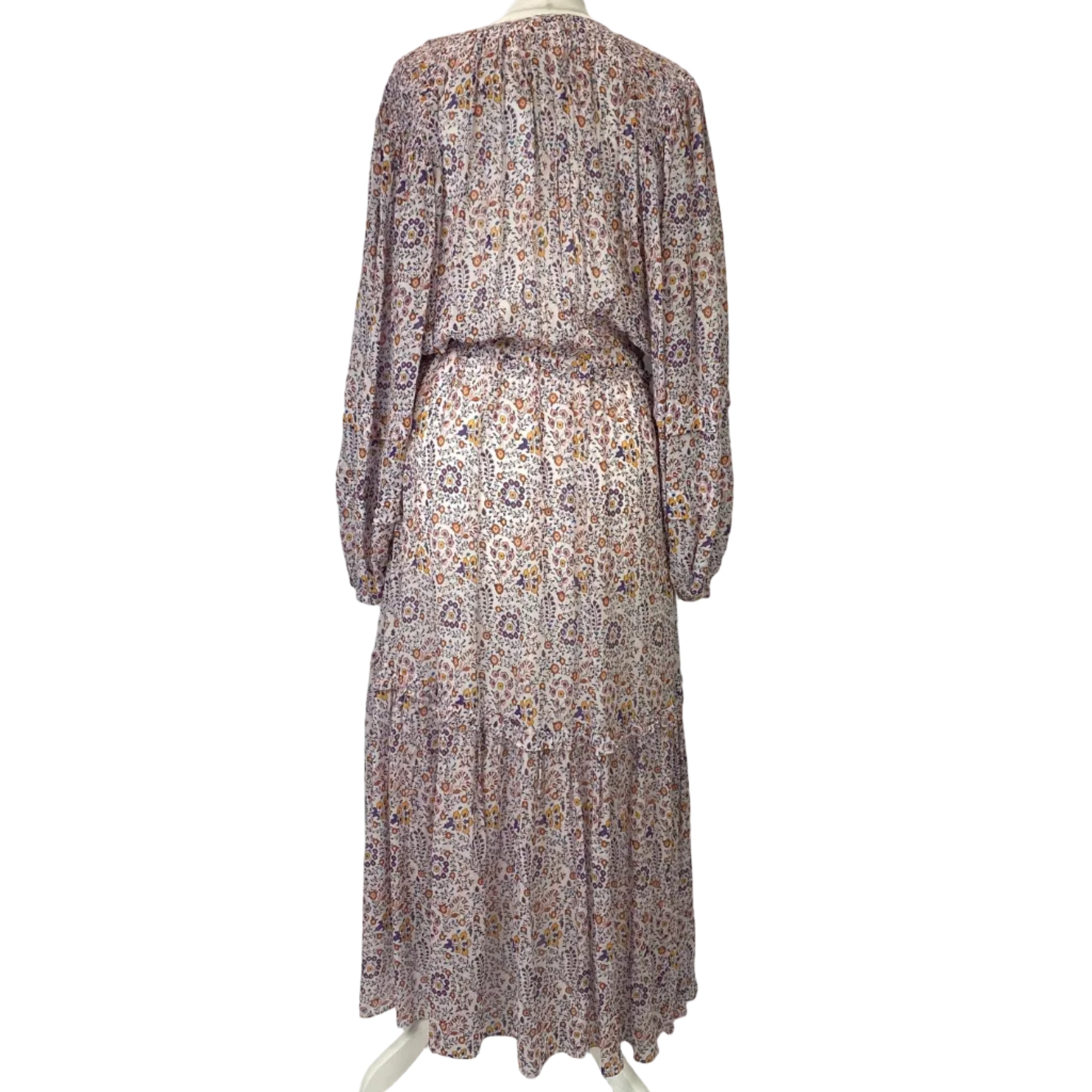 Isabel Marant Etoile New £720 Ivory Floral Chiffon Naema Maxi Dress M
