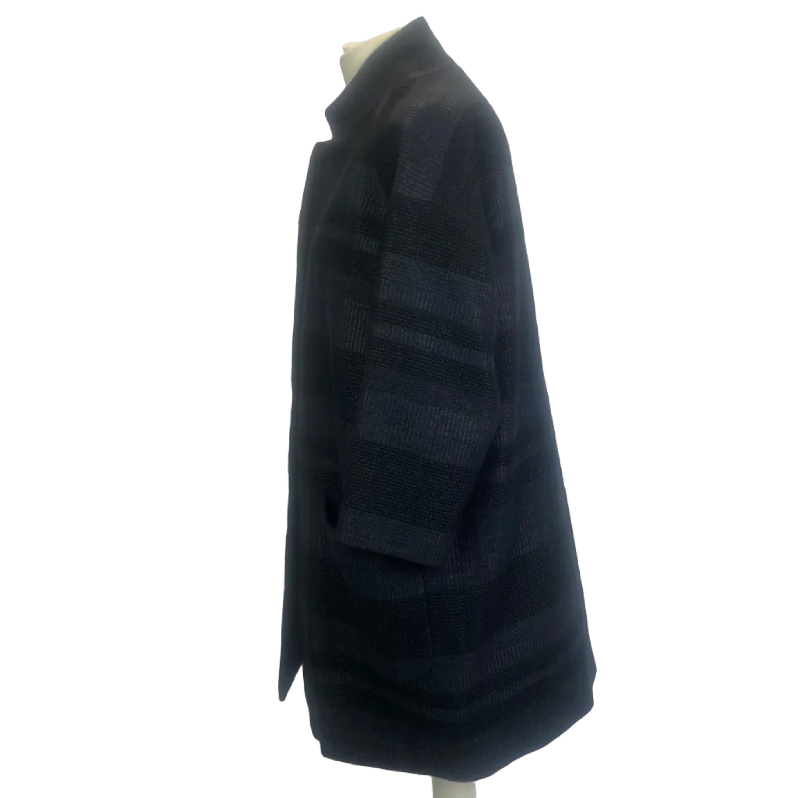 Pomandere Midnight & Black Cotton Jacquard Light Coat L