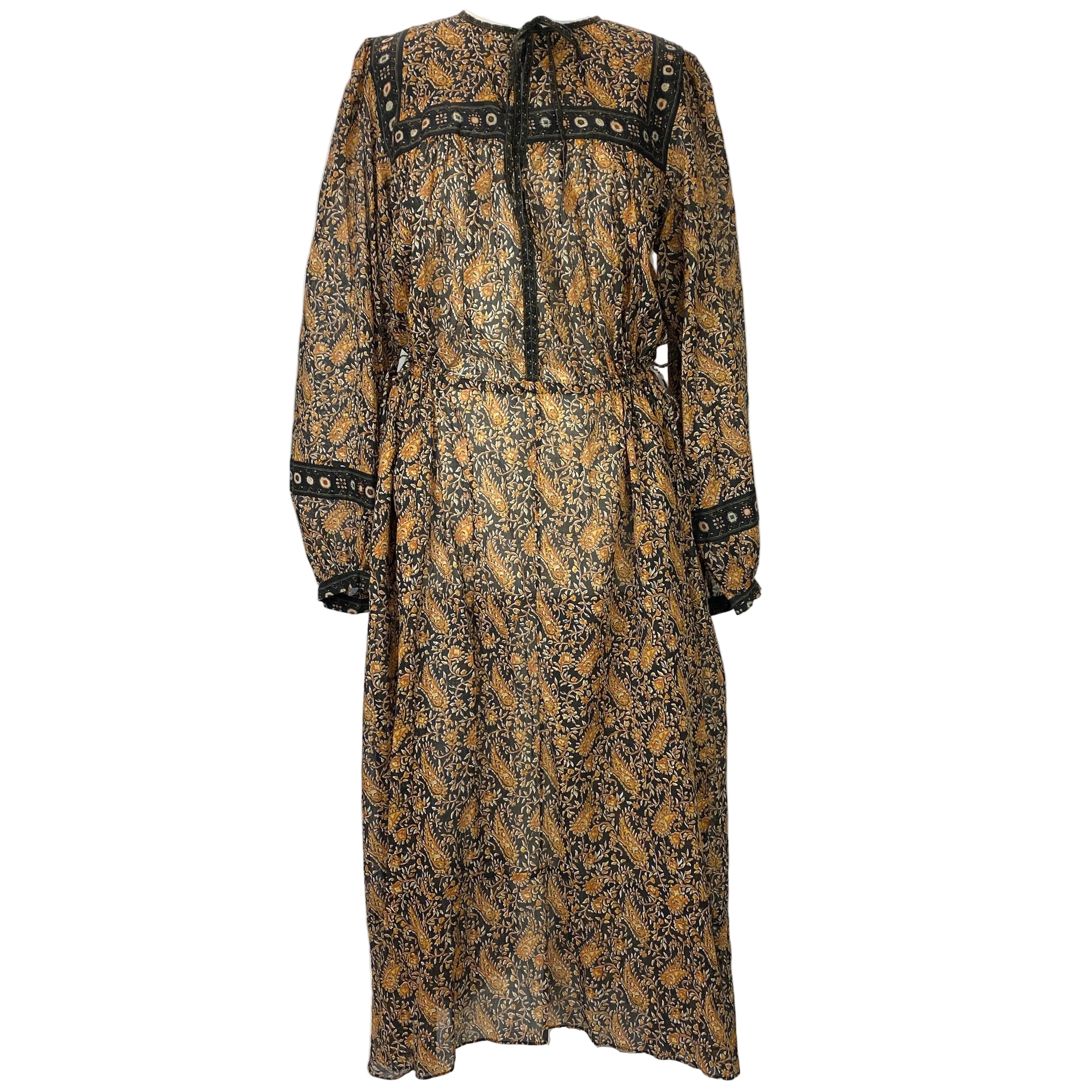 Isabel Marant Etoile New £480 Black & Camel Greila Maxi Dress XS