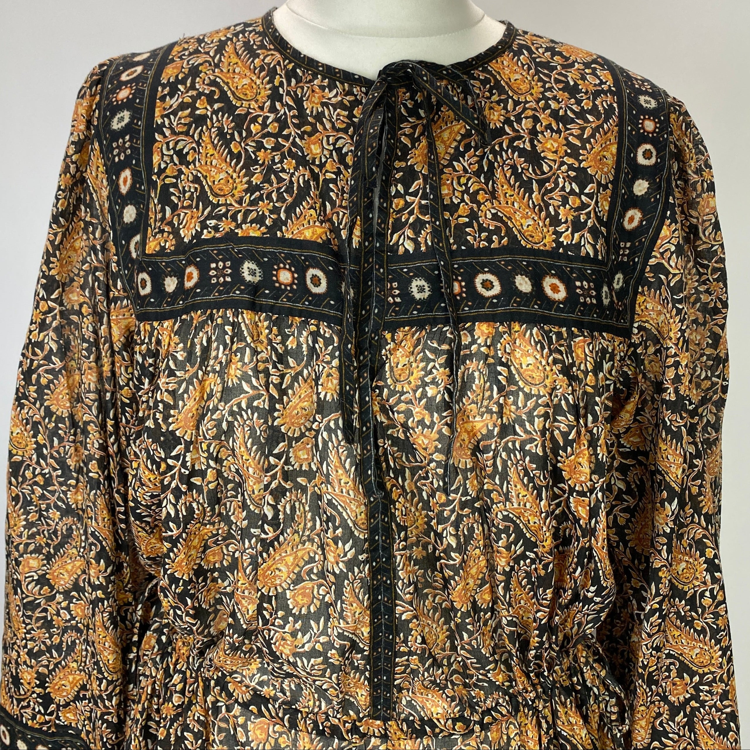 Isabel Marant Etoile New £480 Black & Camel Greila Maxi Dress XS