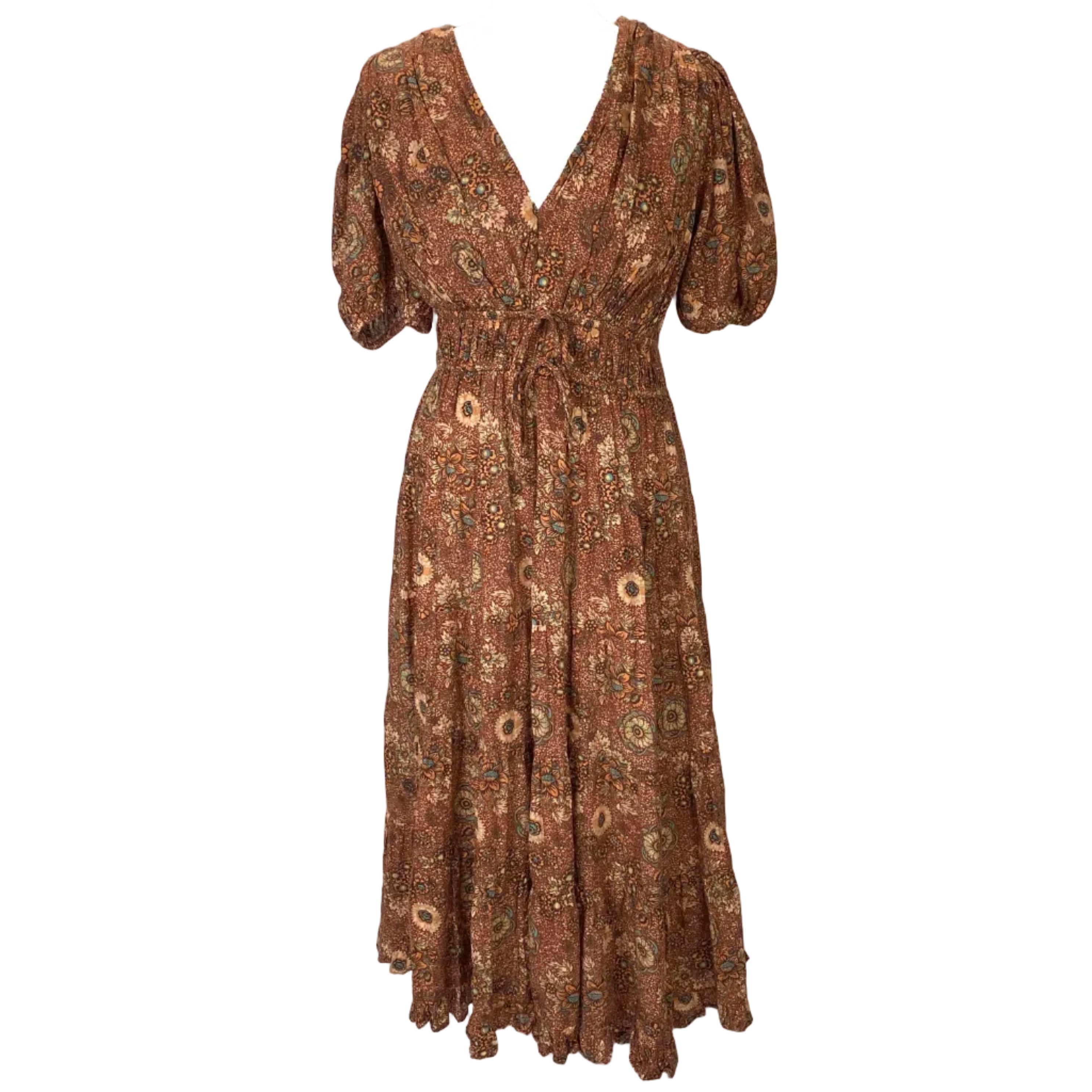Ulla Johnson £510 Terracotta & Nude Cotton Mix Dress M