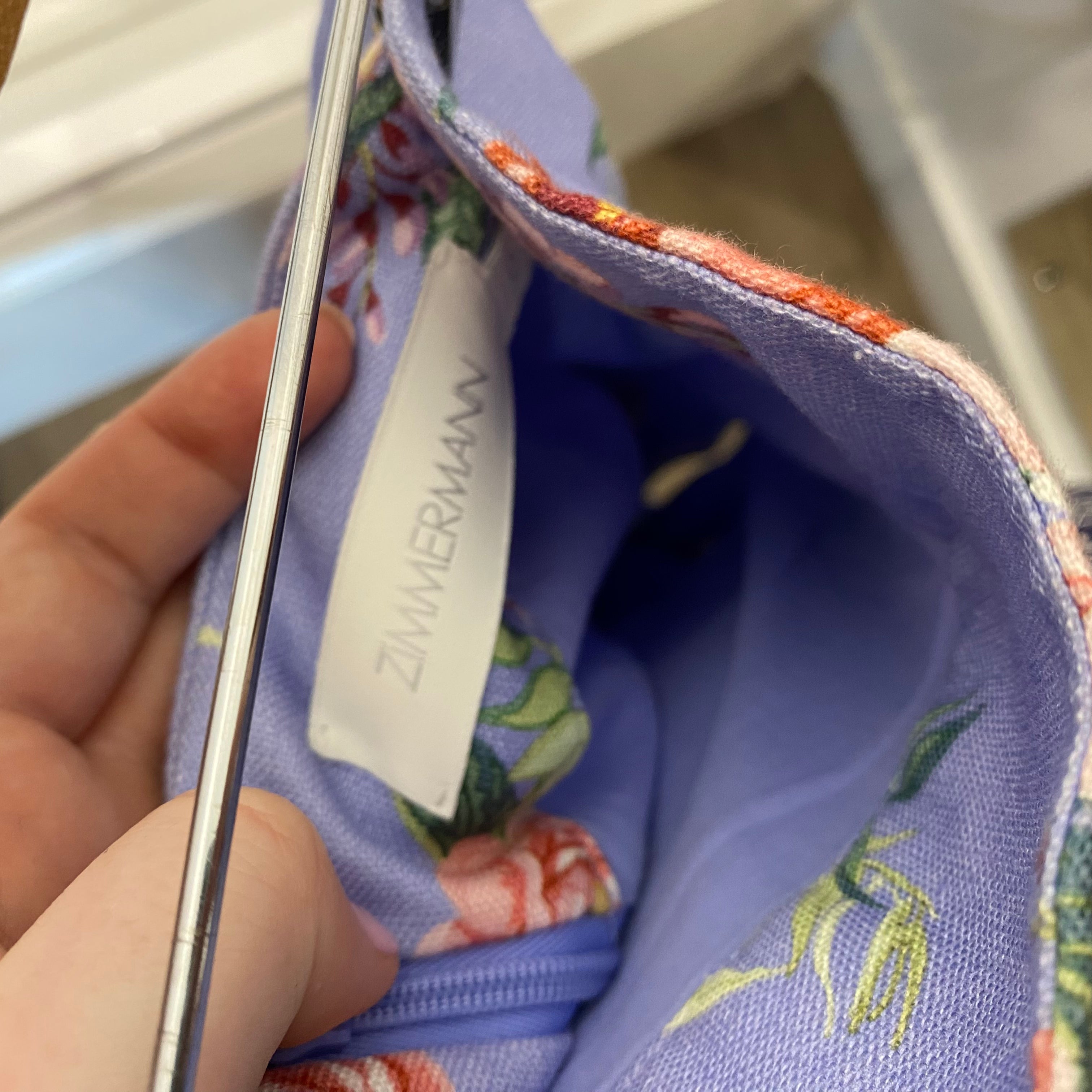 Zimmermann New Sky Blue Floral Linen Mini Skirt XS