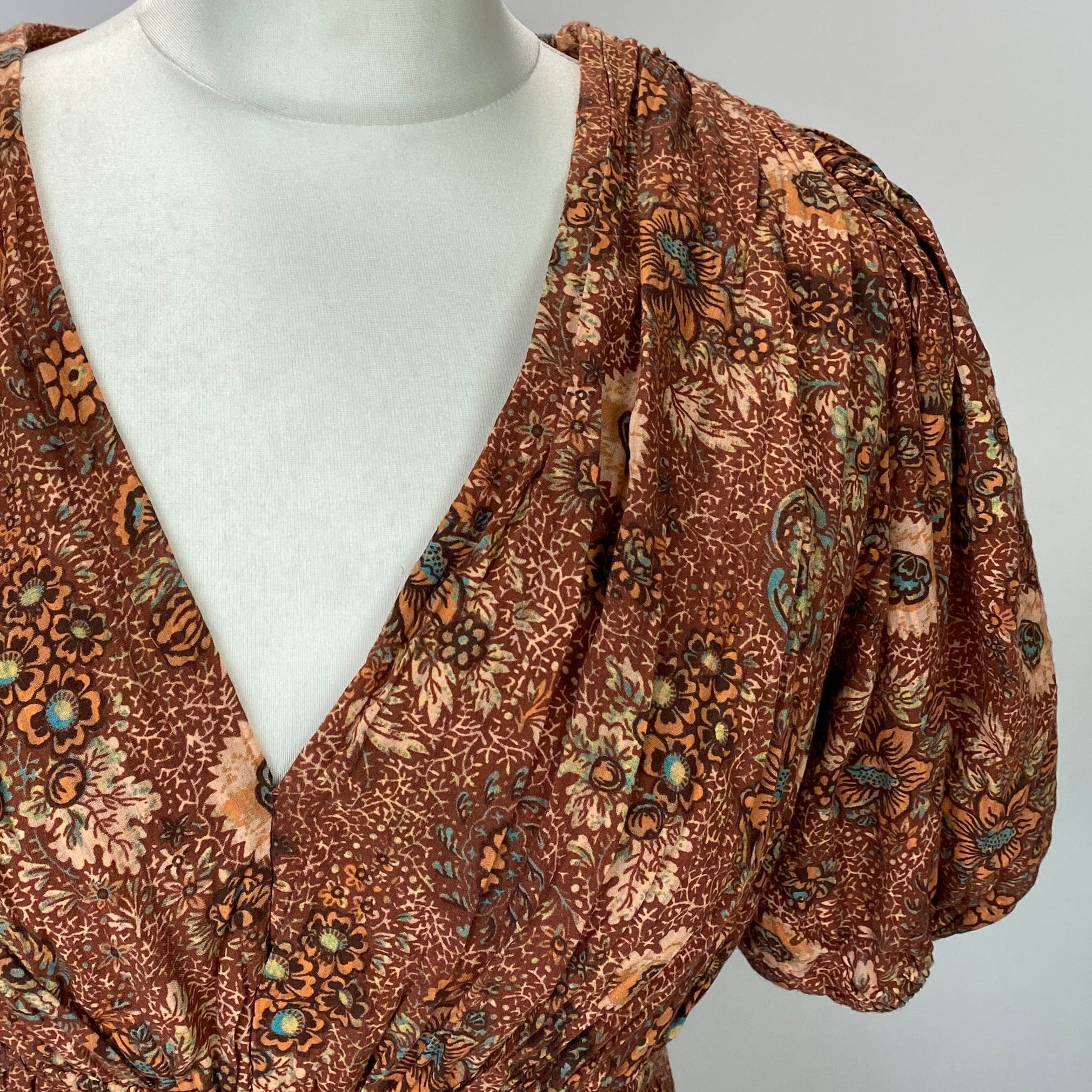 Ulla Johnson £510 Terracotta & Nude Cotton Mix Dress M
