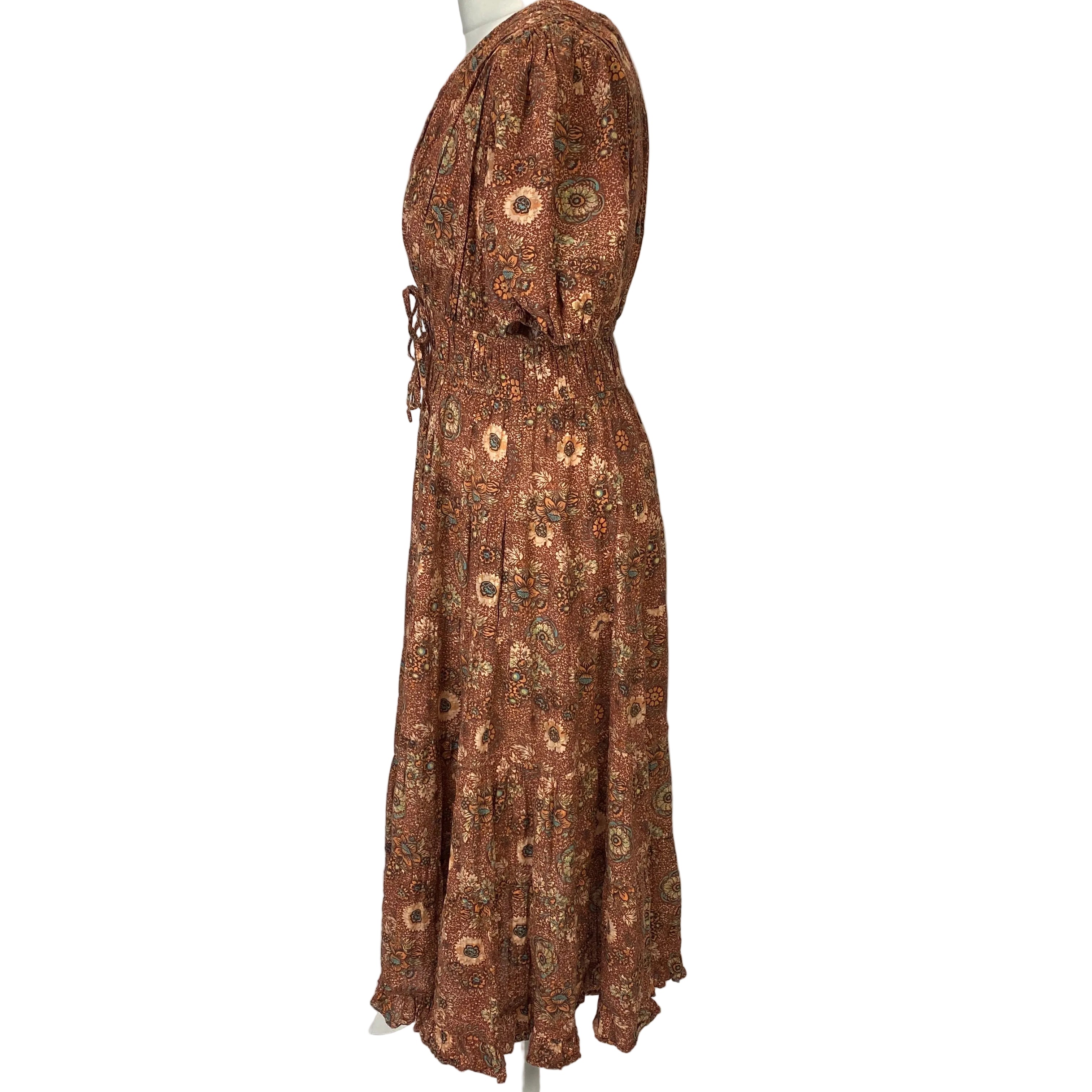 Ulla Johnson £510 Terracotta & Nude Cotton Mix Dress M