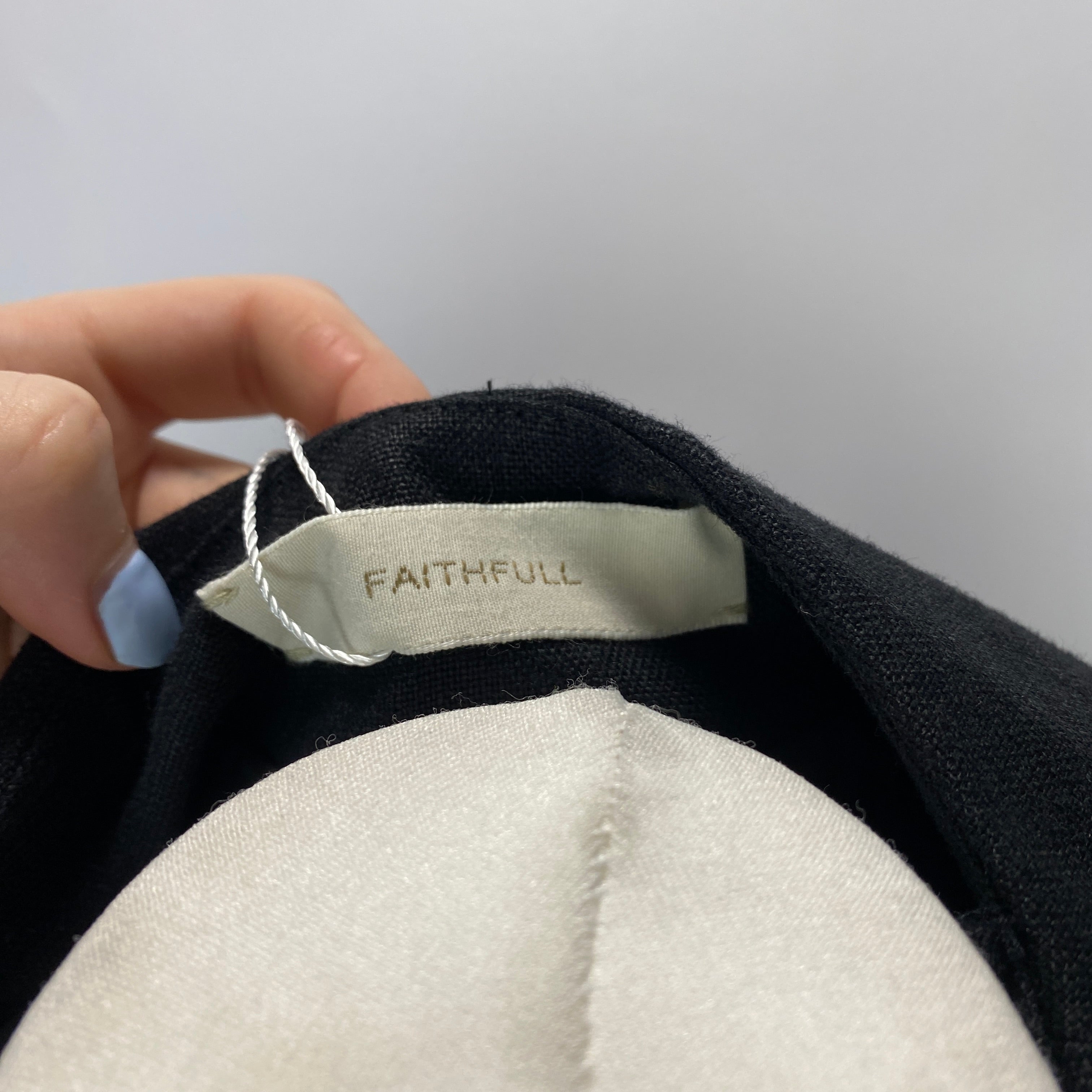 Faithfull New £333 Black Linen Longline Waistcoat M