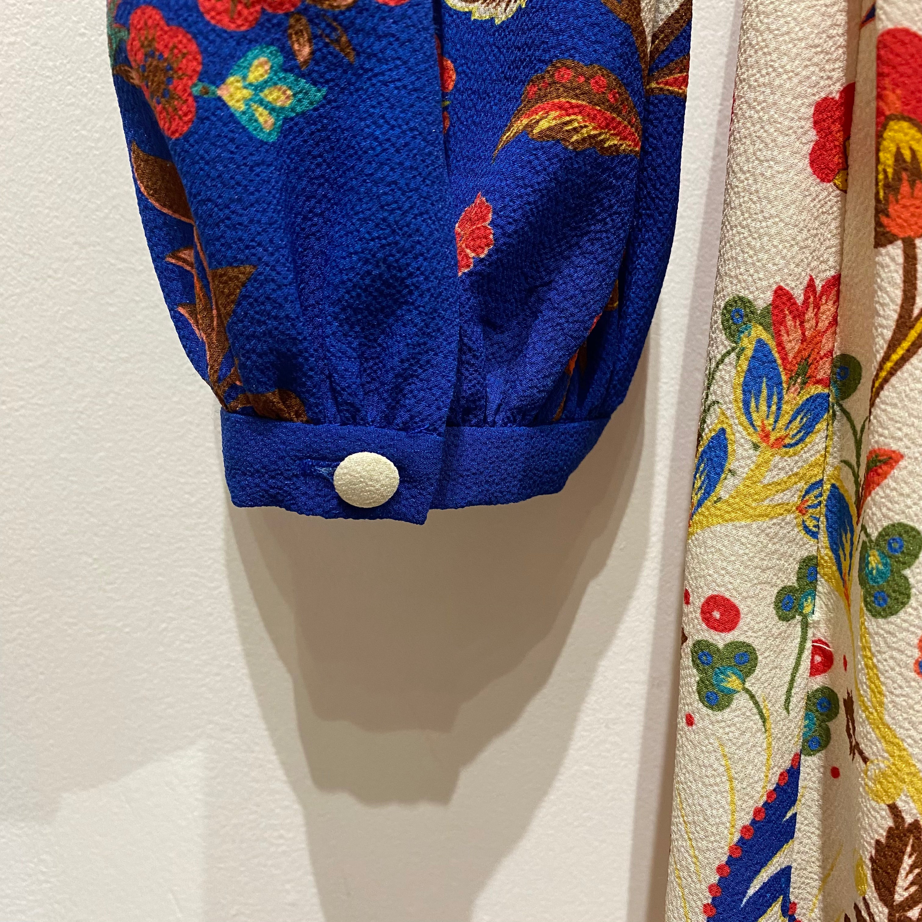 Etro Cream & Brights Floral Crepe Maxi Dress XXS