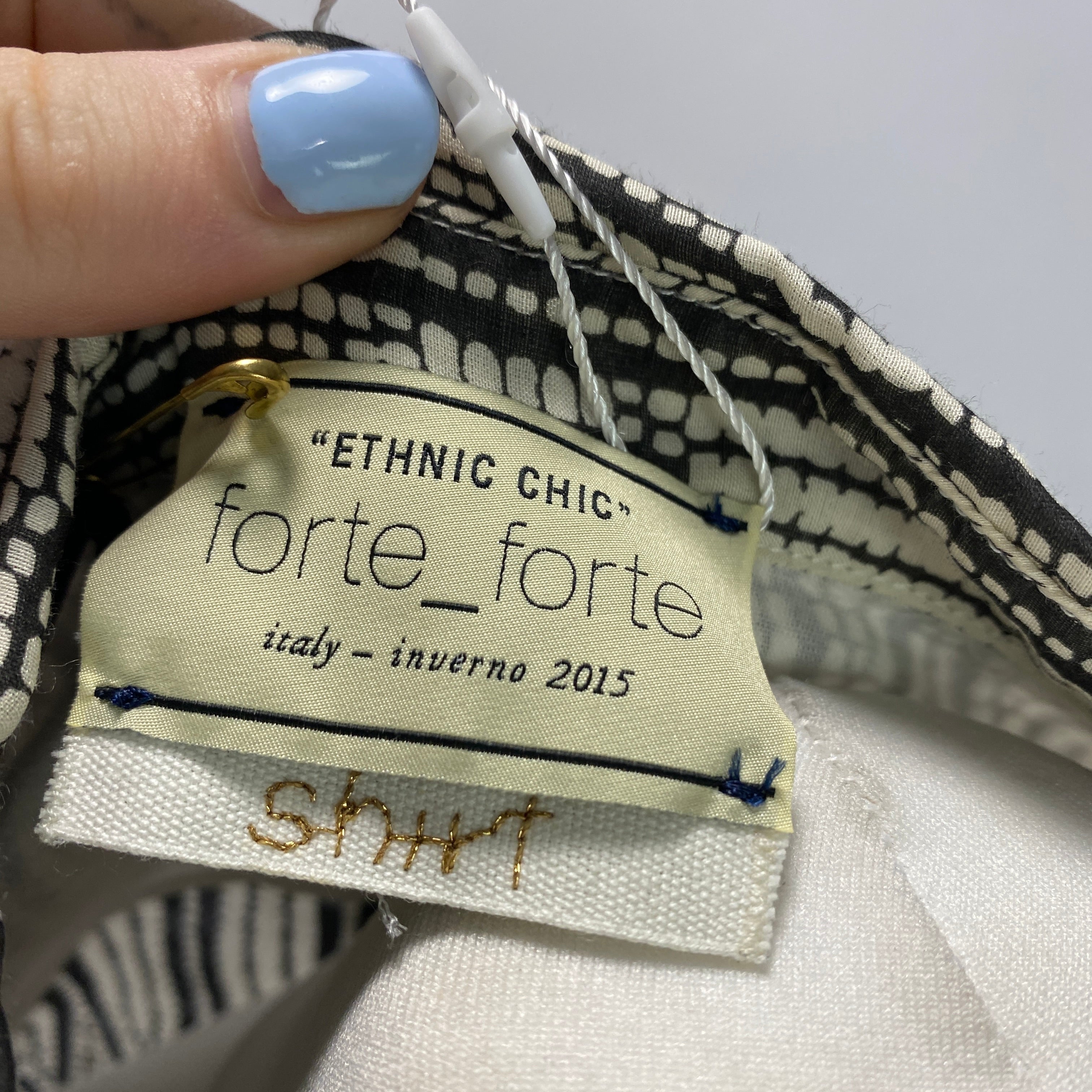 Forte Forte New £191 Black & Ivory Print Silk & Cotton Shirt S