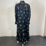 Me&Em Black & White Floral Silk & Cotton Maxi Dress S