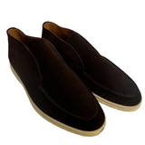 Loro Piana Chocolate Suede Summer Walk Loafers 39