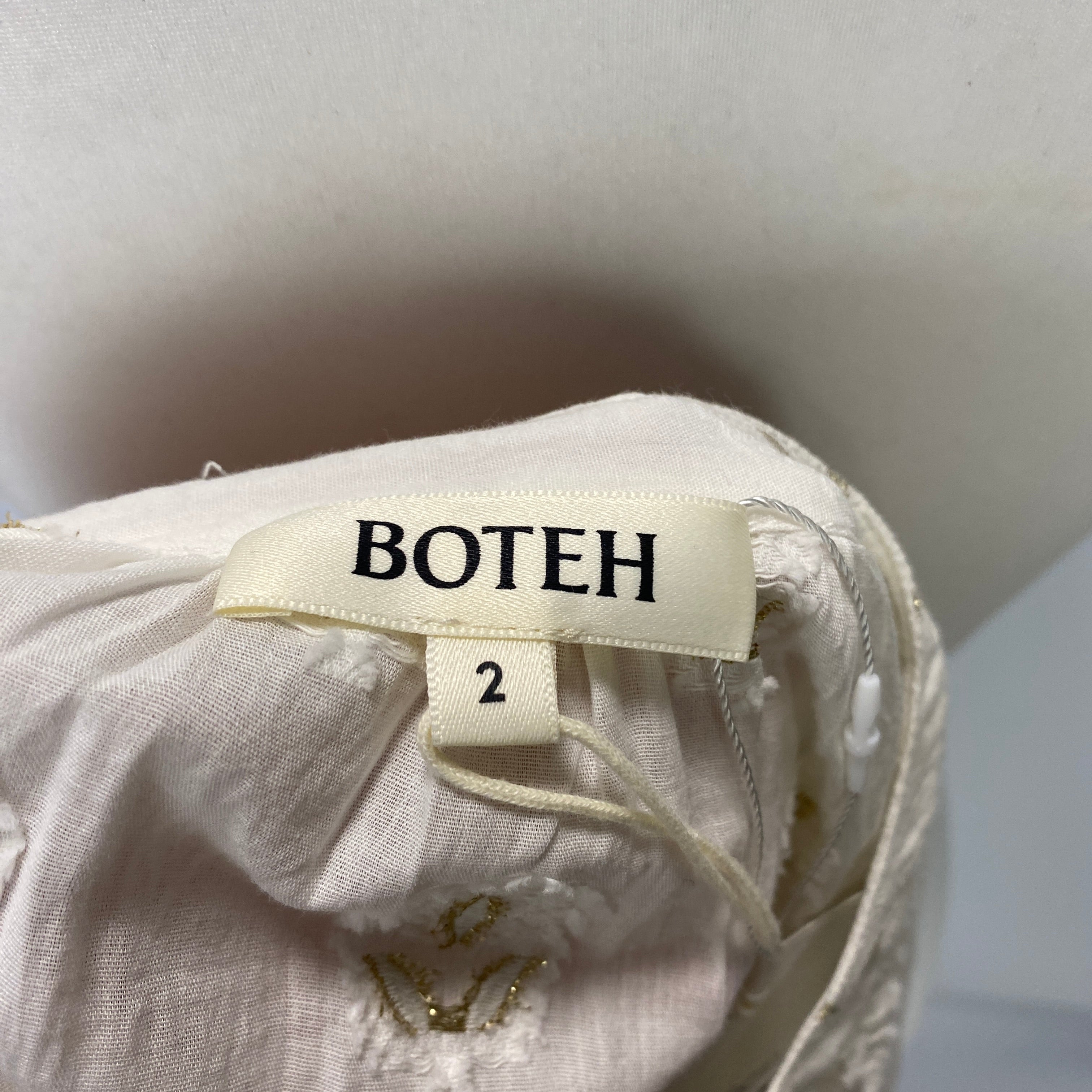 Boteh New Cream & Pink Ombre Embroidered Blouse M