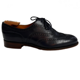 Cheaney £395 Navy Punched Leather Maisie Brogues 38.5