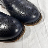 Cheaney £395 Navy Punched Leather Maisie Brogues 38.5