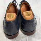 Cheaney £395 Navy Punched Leather Maisie Brogues 38.5