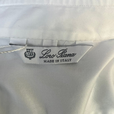 Loro Piana £600 Uber Luxe White Cotton Shirt S