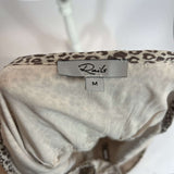 Rails Brown & Cream Cheetah Print Linen Mix Midi Dress M