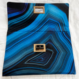 Anya Hindmarch Brand New Blue Agate Print Silk Clutch