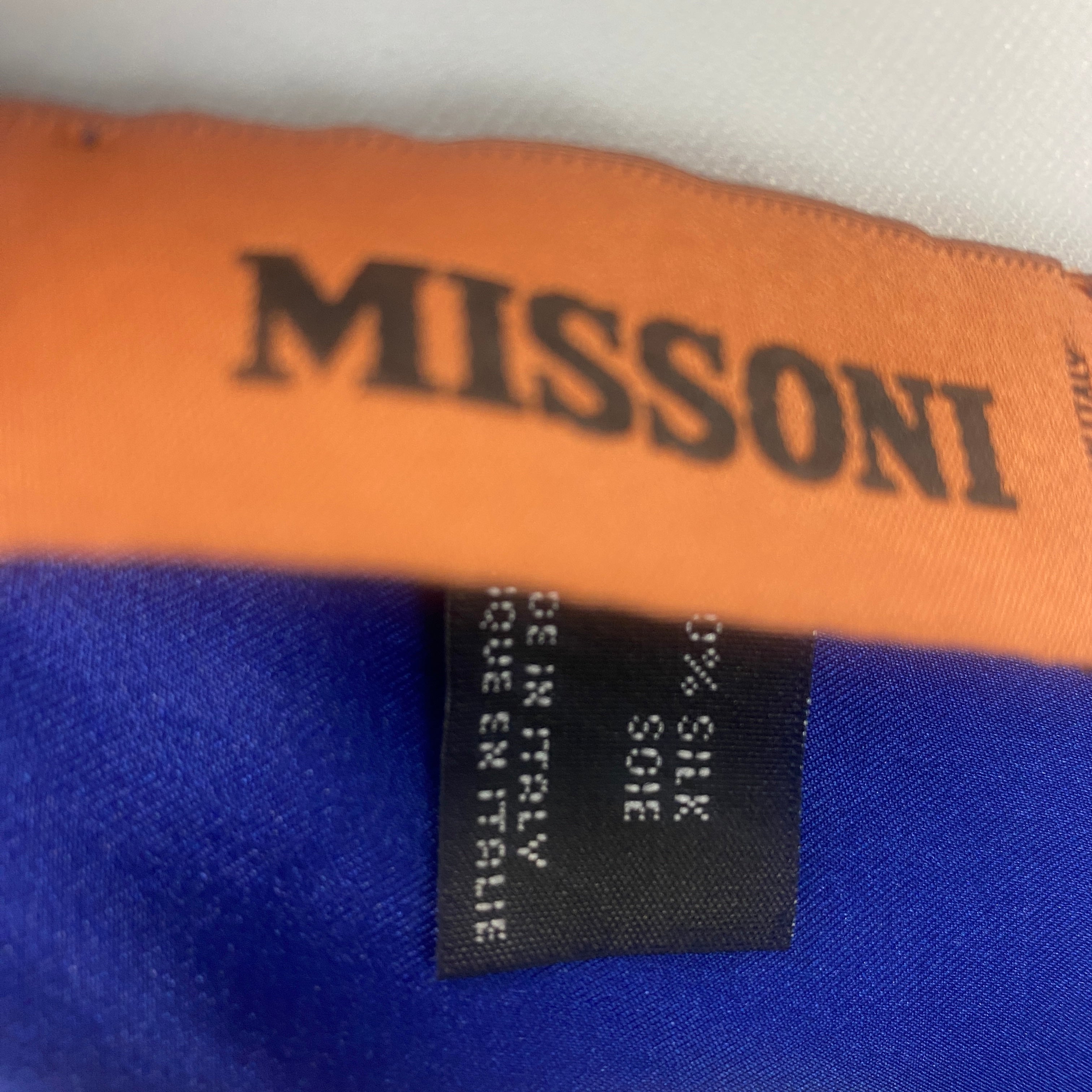 Missoni Navy Pink & Ivory Zigzag Silk Scarf