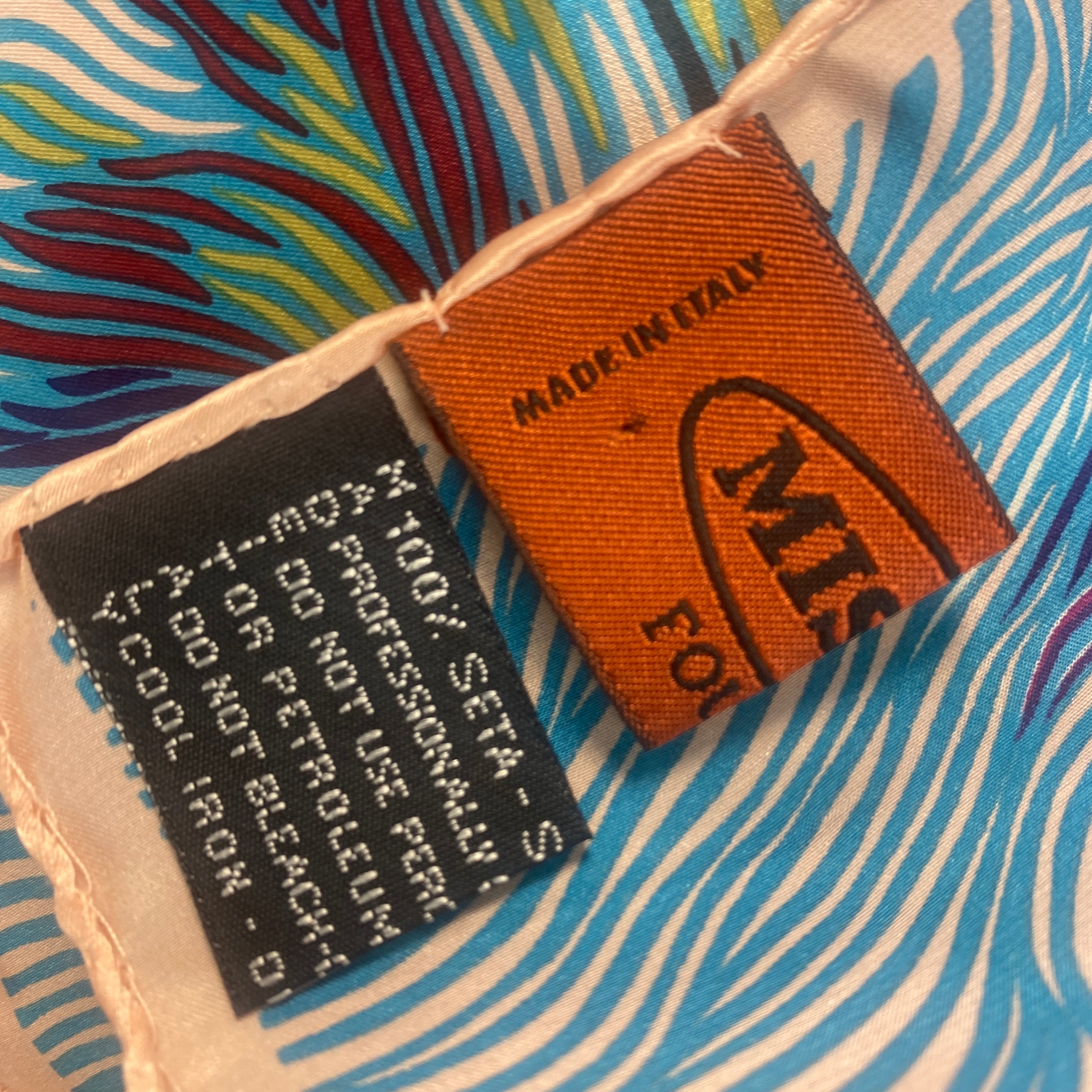 Missoni Navy & Shades of Teal Silk Scarf