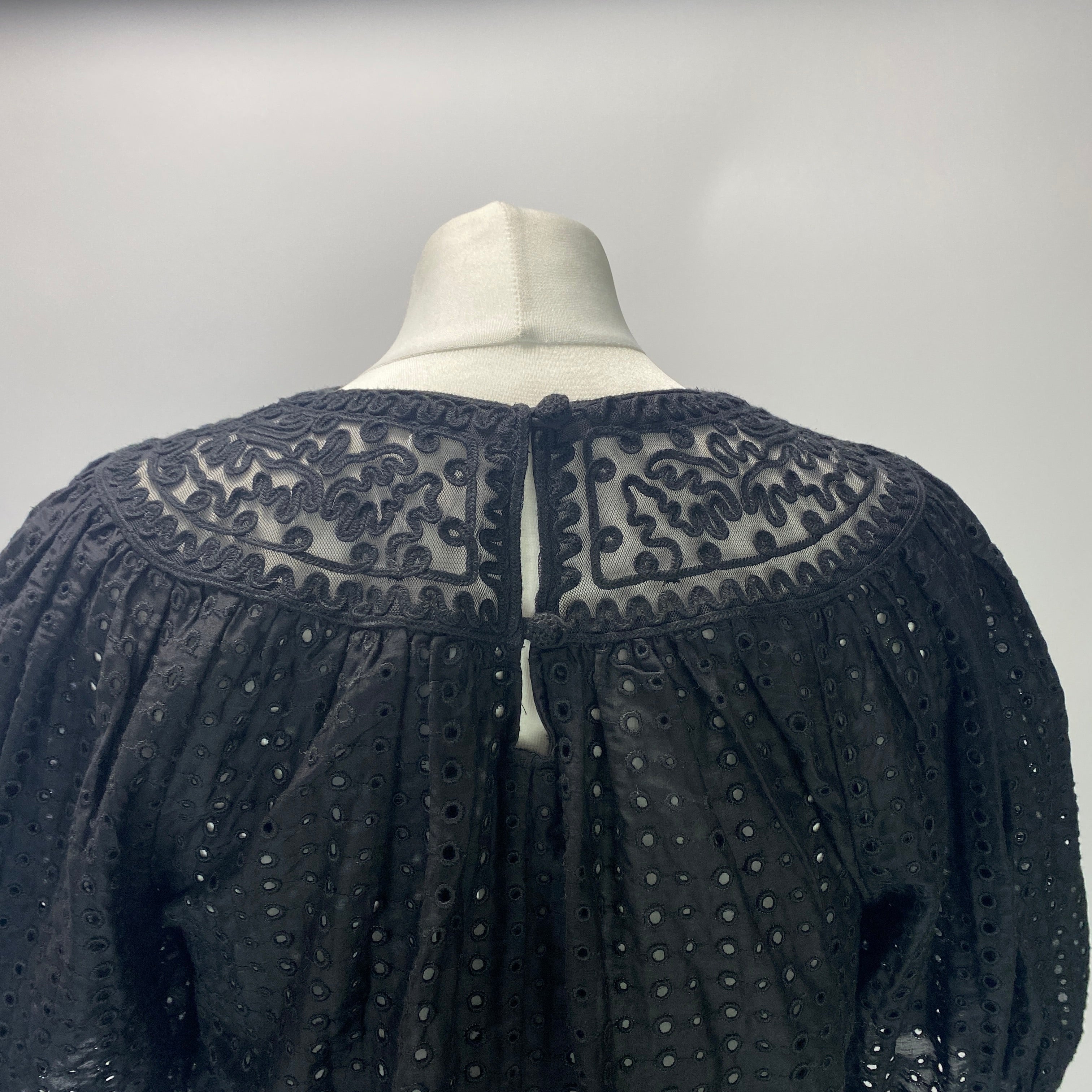 Ulla Johnson New Cotton & Silk Eyelet Embroidered Top M