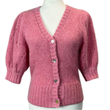 Wyse New Sorbet Wool & Mohair Short Sleeve Cardigan S/M