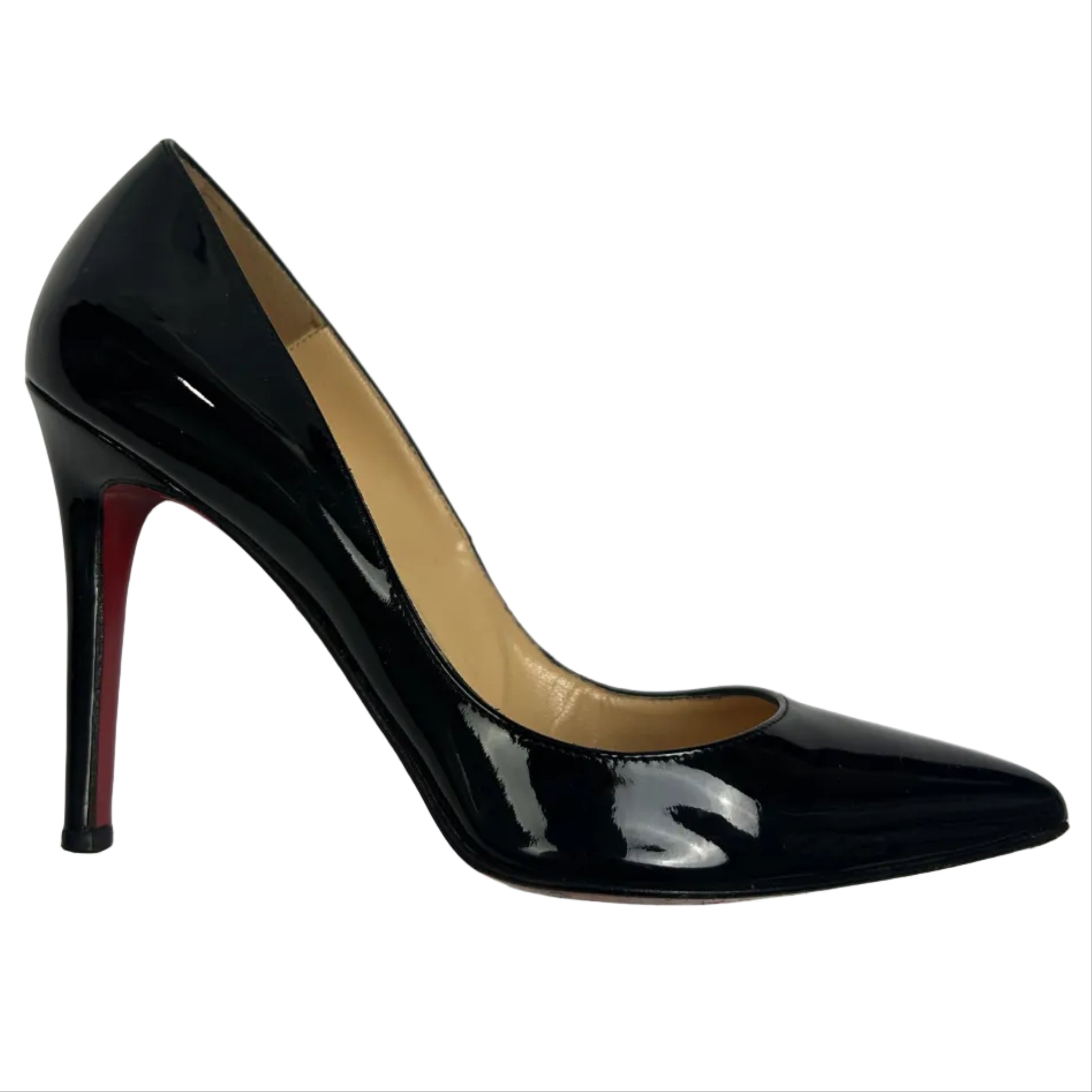 Christian Louboutin £720 Black Patent Pigalle 100 Heels 37