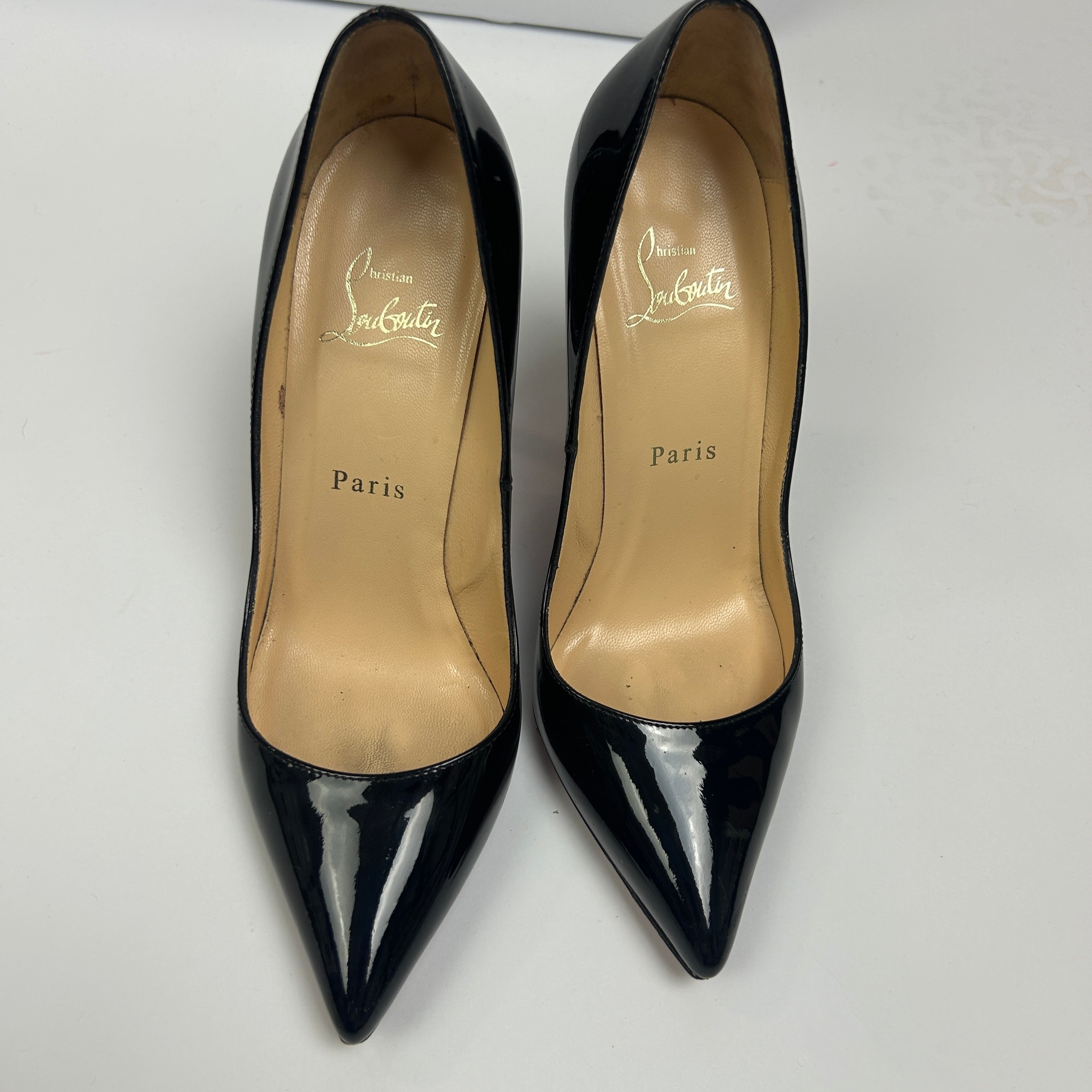 Christian Louboutin £720 Black Patent Pigalle 100 Heels 37