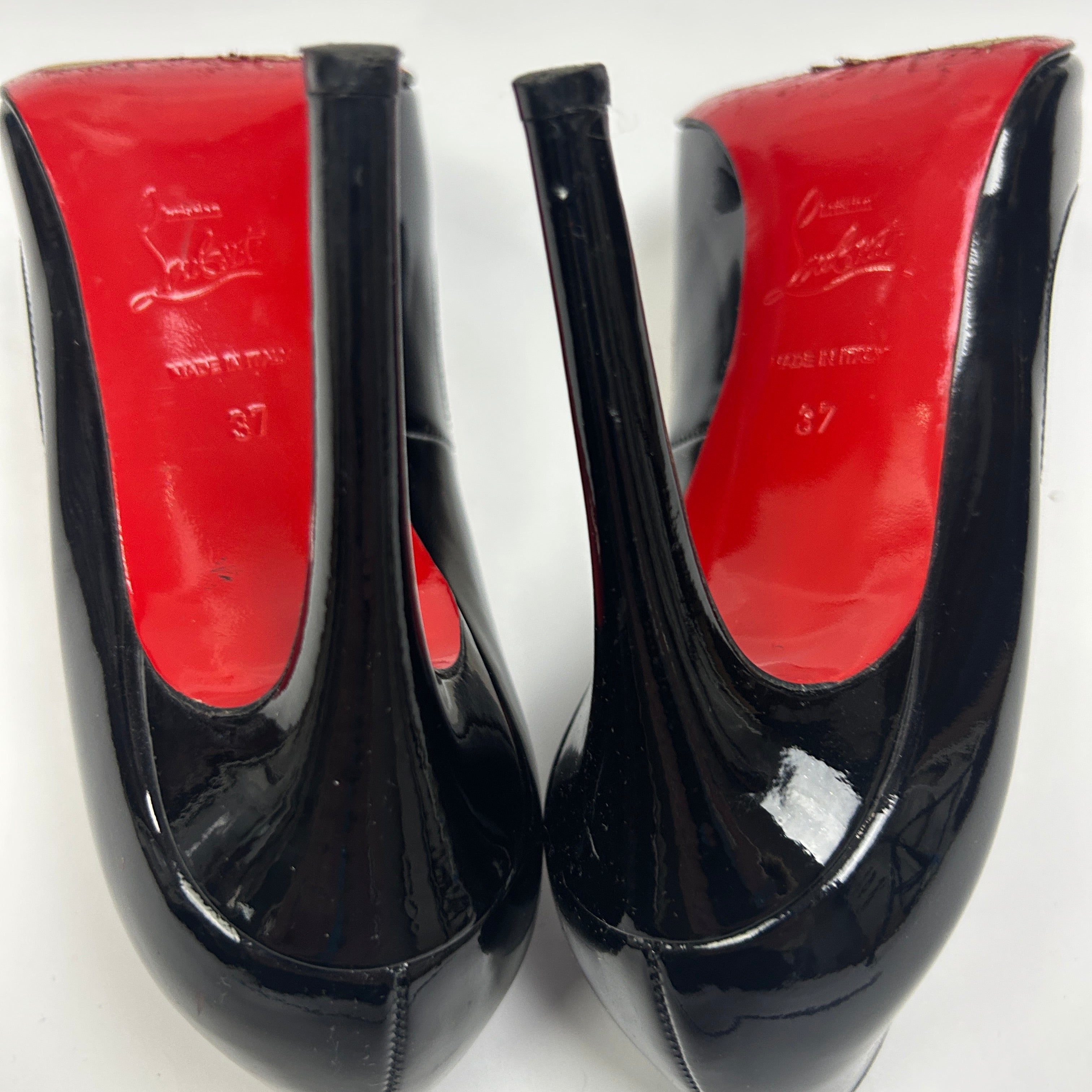 Christian Louboutin £720 Black Patent Pigalle 100 Heels 37
