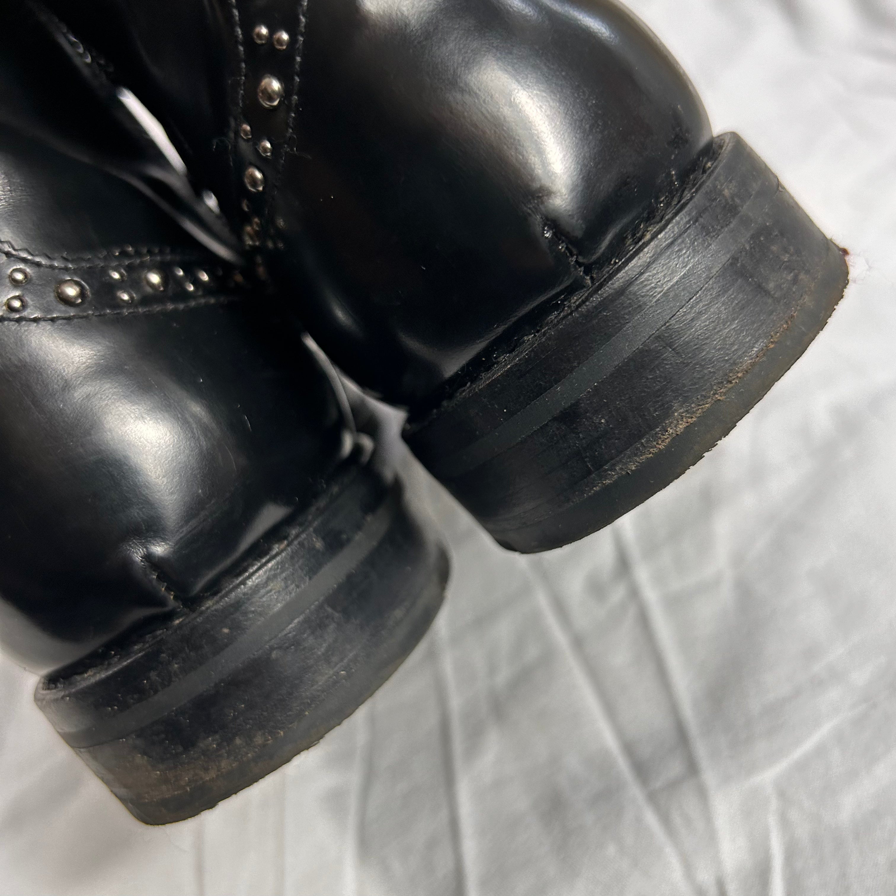 Church's £1000 Studded Black Cora Met Ankle Boots 40