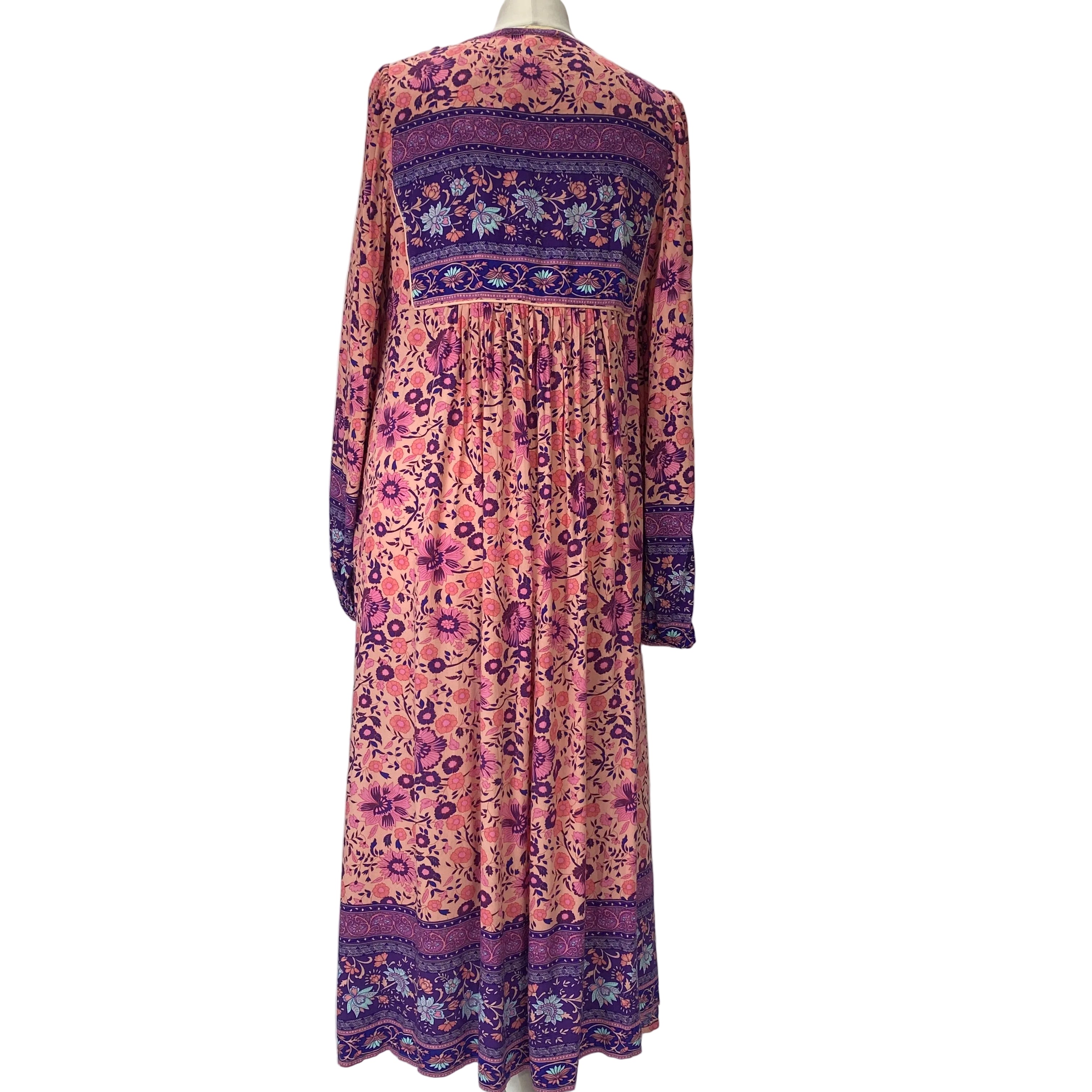 Spell New £265 Pink & Purple Floral Maxi Dress S